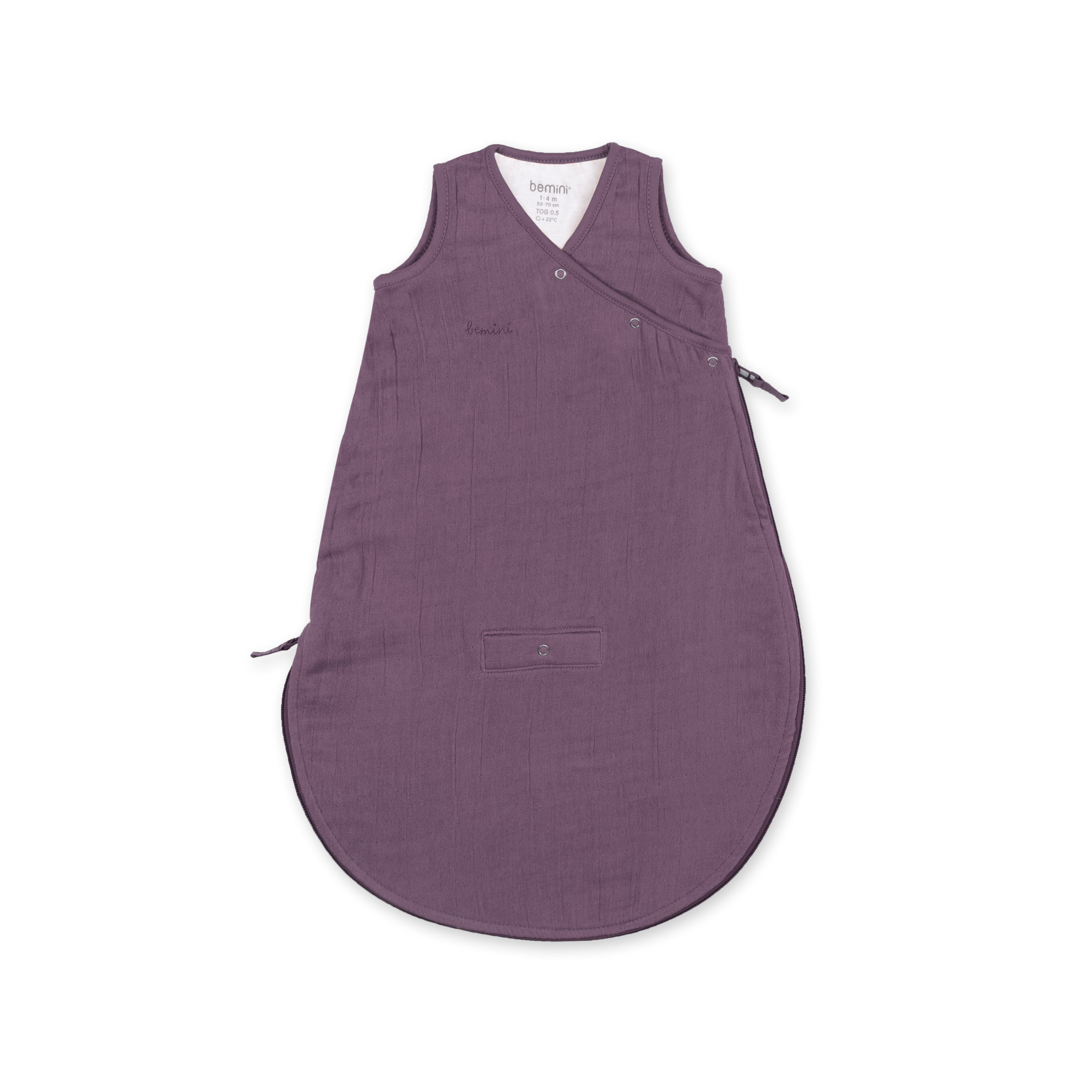 MAGIC BAG Sanfter Sommer-Musslin 1-4m SWADL Aubergine TOG 0.5
