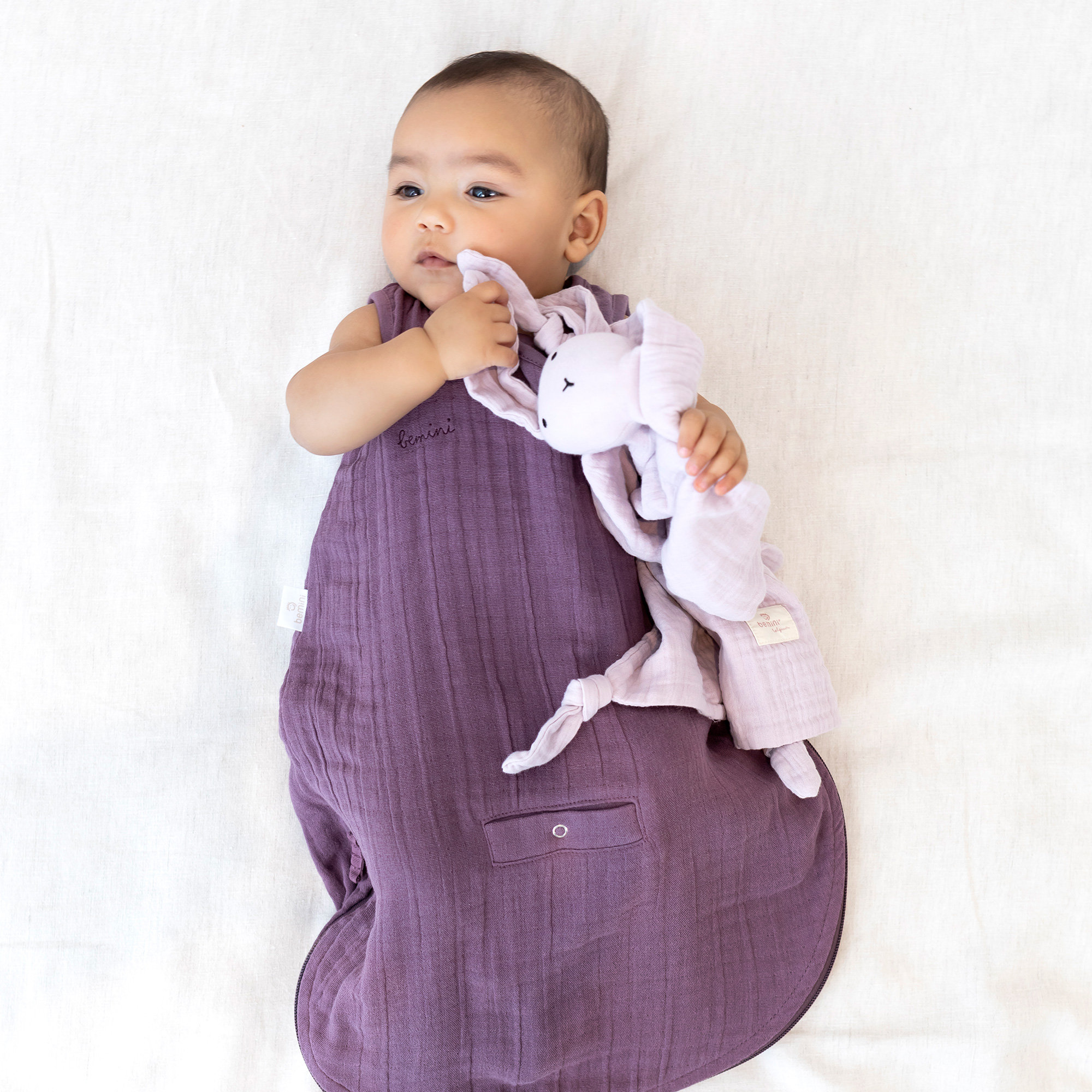 MAGIC BAG Gaze douce d'été 1-4m SWADL Aubergine TOG 0.5Outlet