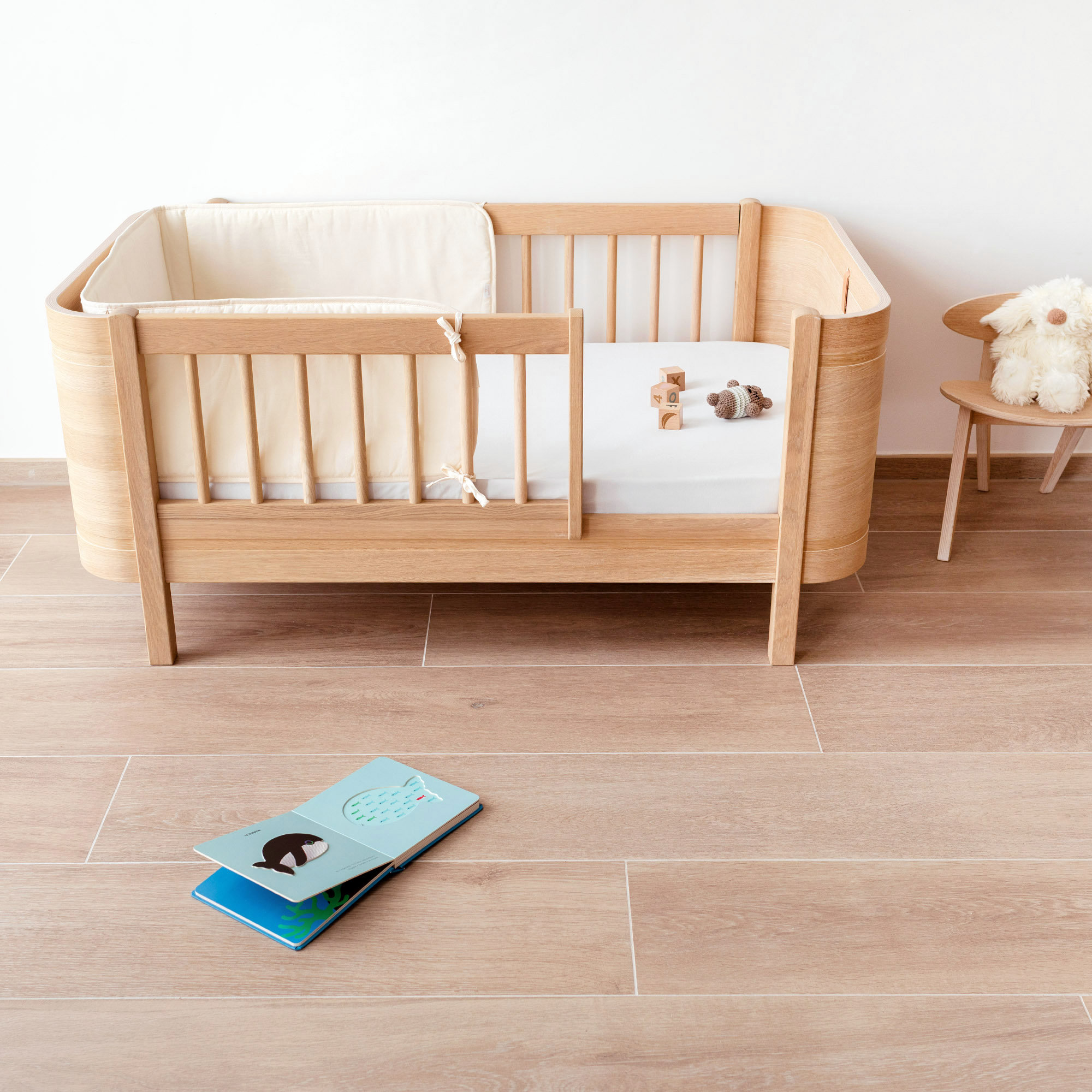 Bed & playpen bumper Pure cotton 30x180cm BEMINI Ivory