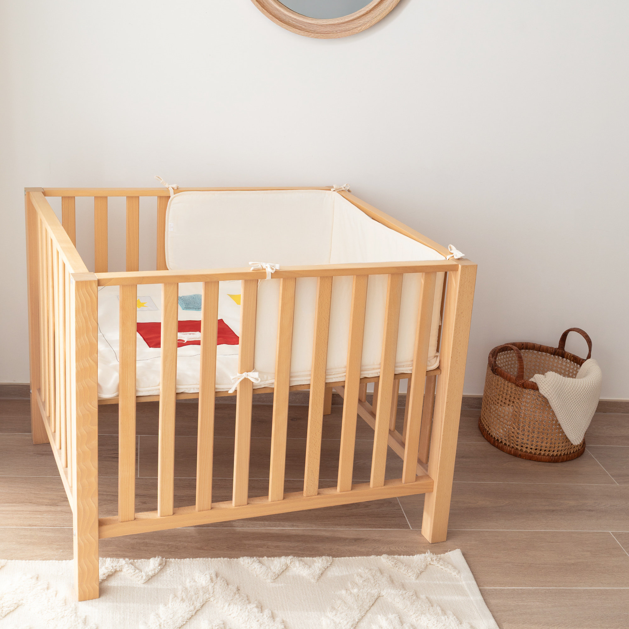 Tour de lit et parc Pure coton 30x180cm BEMINI Ivoire[AWARENESS]