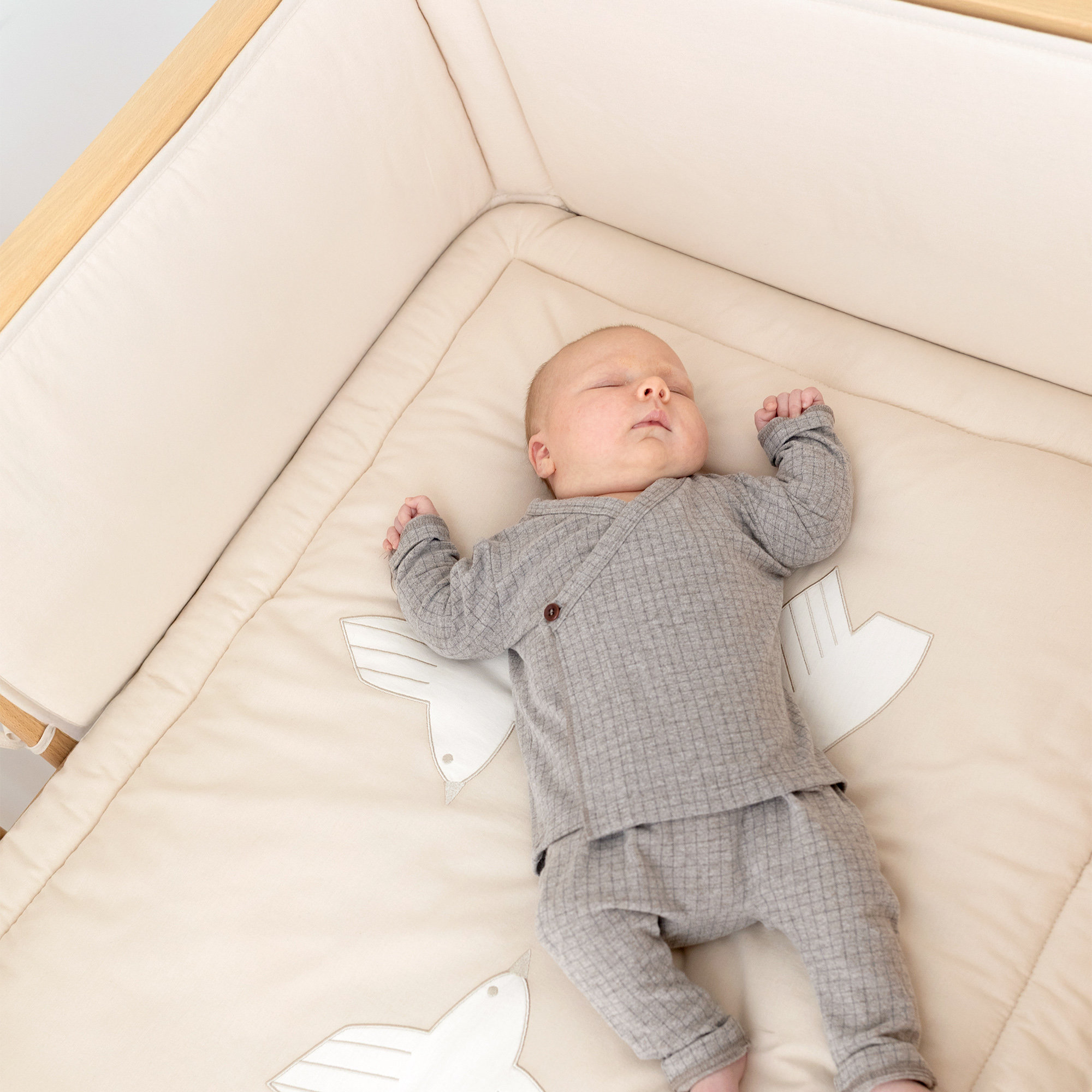 Bed & playpen bumper Pure cotton 75x95cm BEMINI Popcorn[BEDDING]