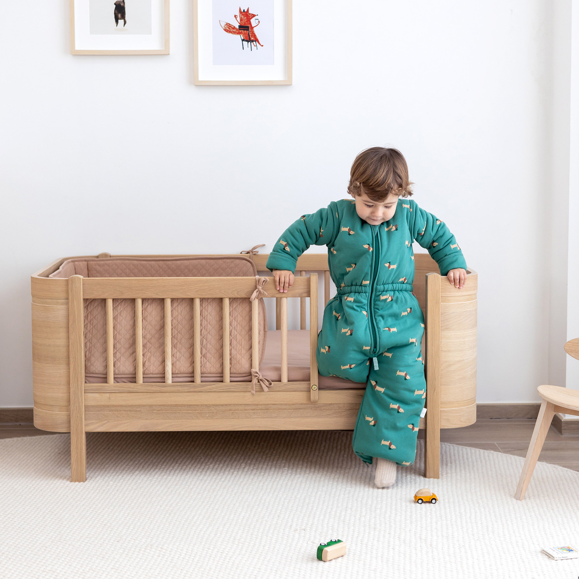 Bed & playpen bumper Pady quilted jersey 30x180cm QUILT Beige