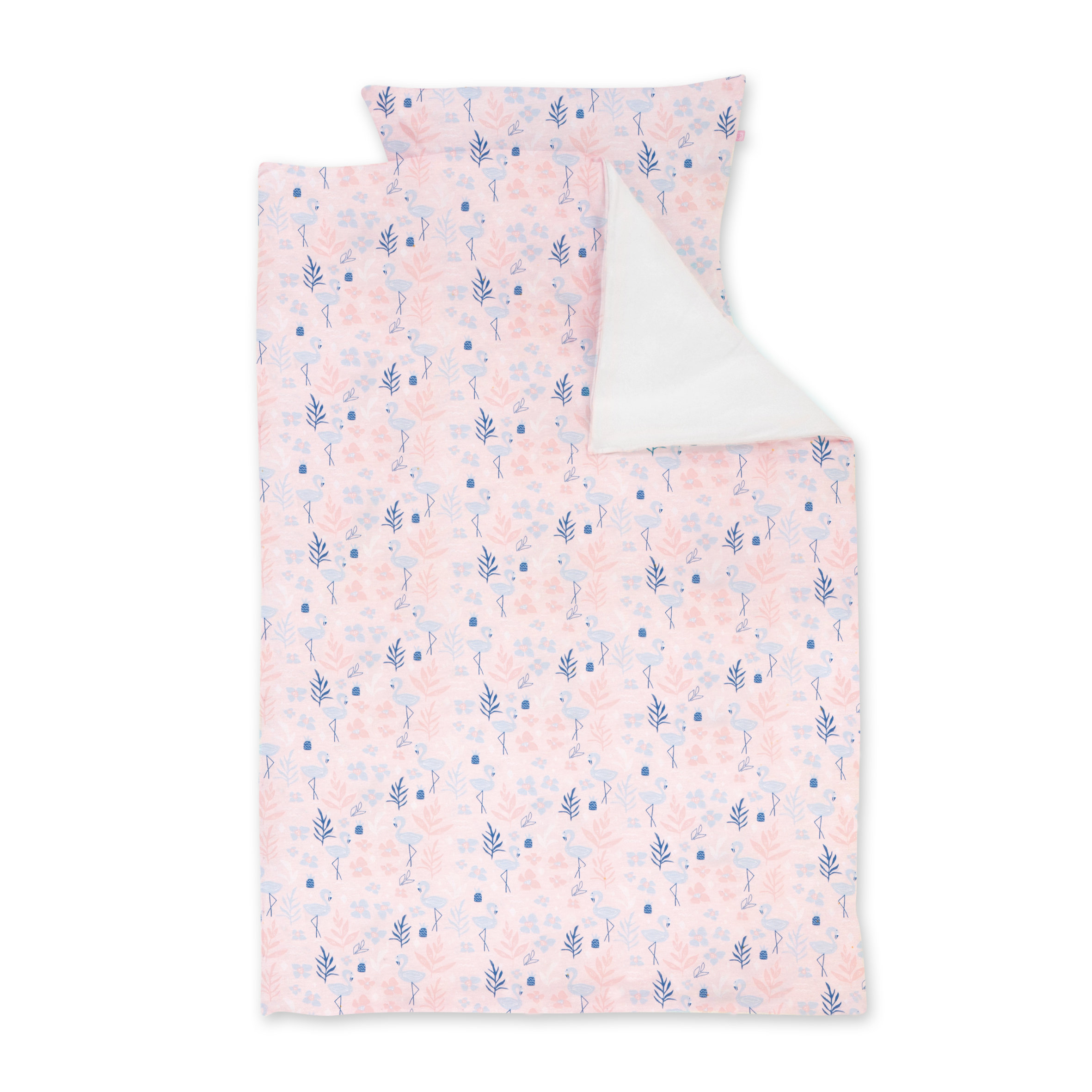 Duvet cover Soft cotton jersey 100x140cm ALOHA Flamingo