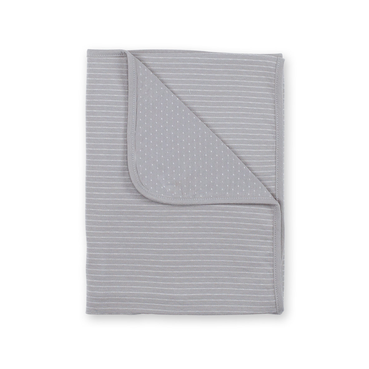 Blanket 100% katoen 75x100cm DUNES Stripe grey ecru