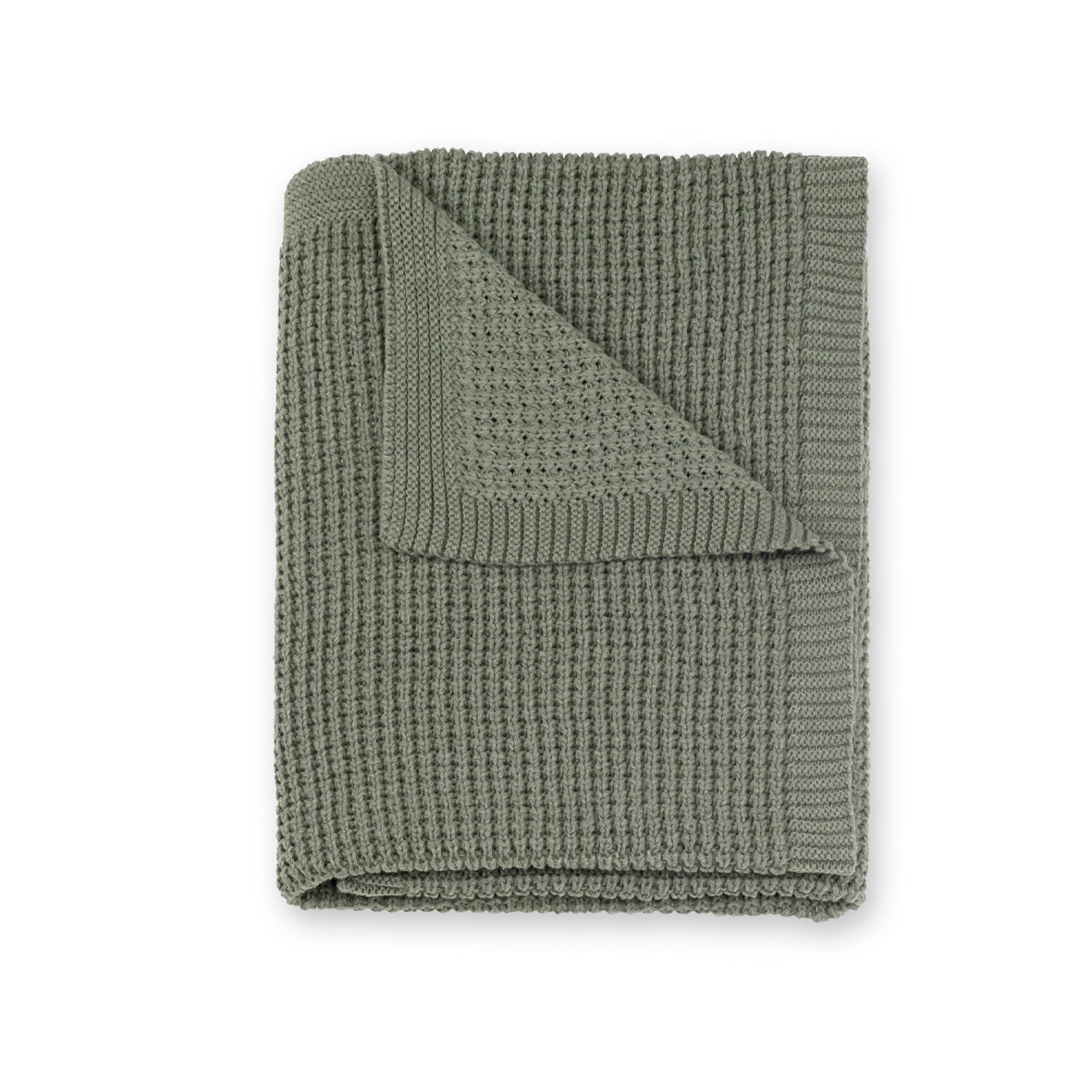 Couverture Maille tendresse 80x100cm KNITT Kaki TOG 1.5