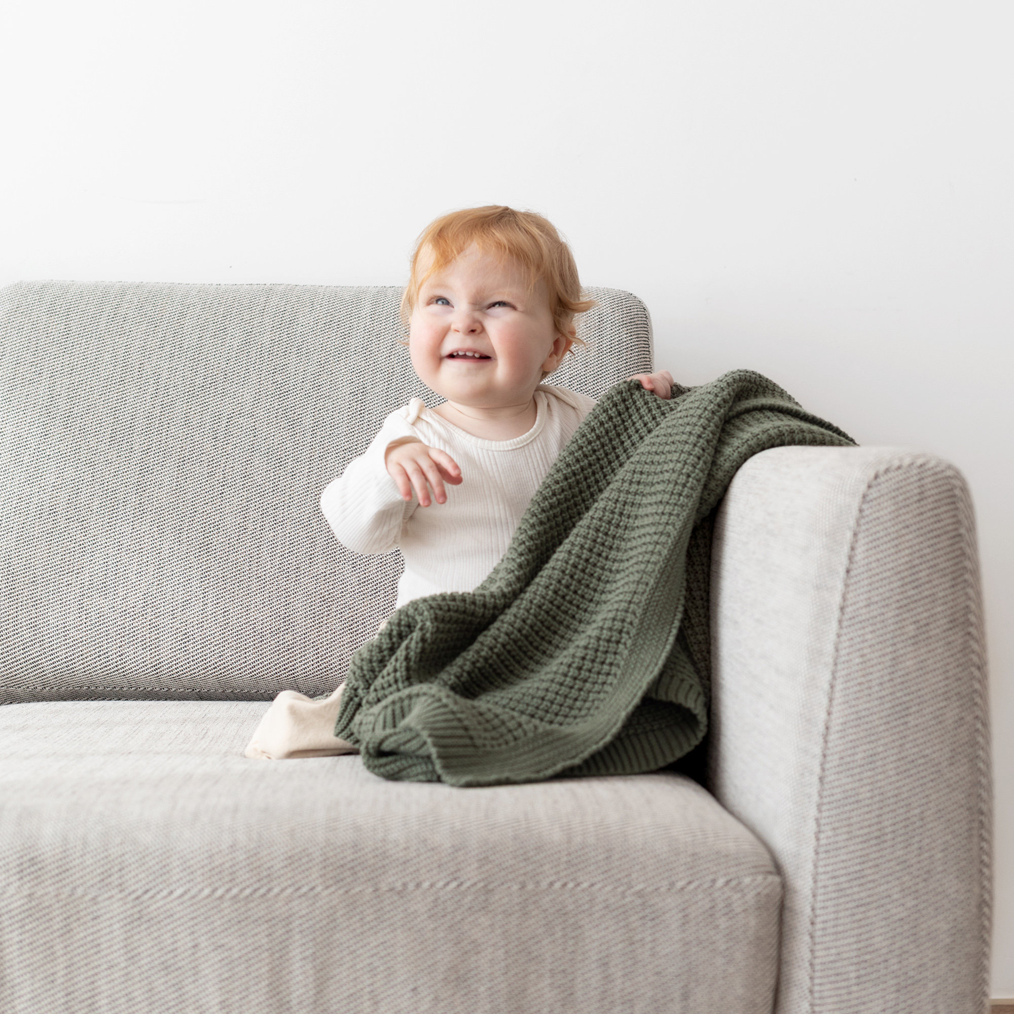 Deken Knitty 80x100cm KNITT Kaki TOG 1.5[BEDDING]