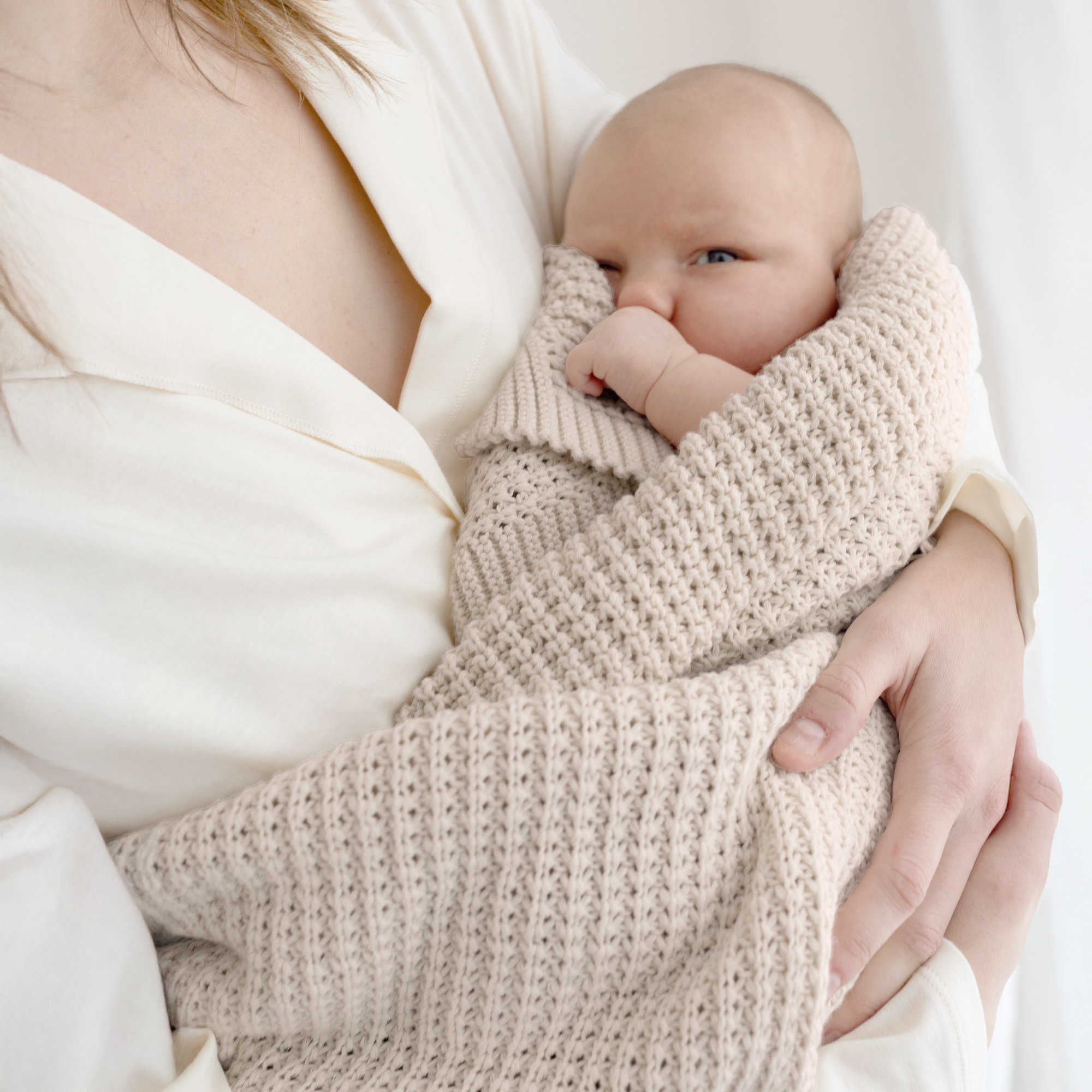 Manta Knitty 80x100cm KNITT Sesame TOG 1.5[BEDDING]