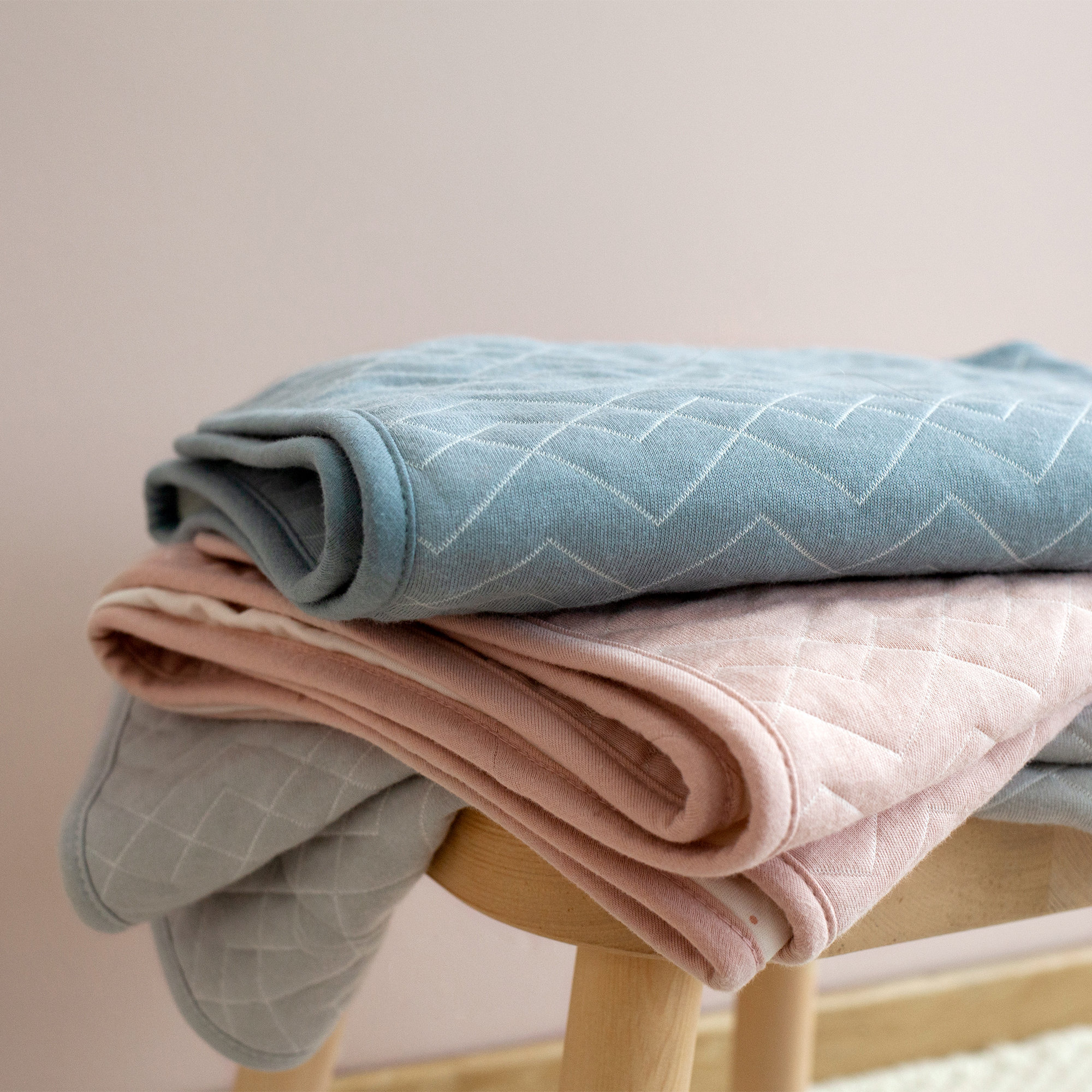 Couverture Quilted jersey + jersey 75x100cm OSAKA Blush tog 1.5[WANDER]