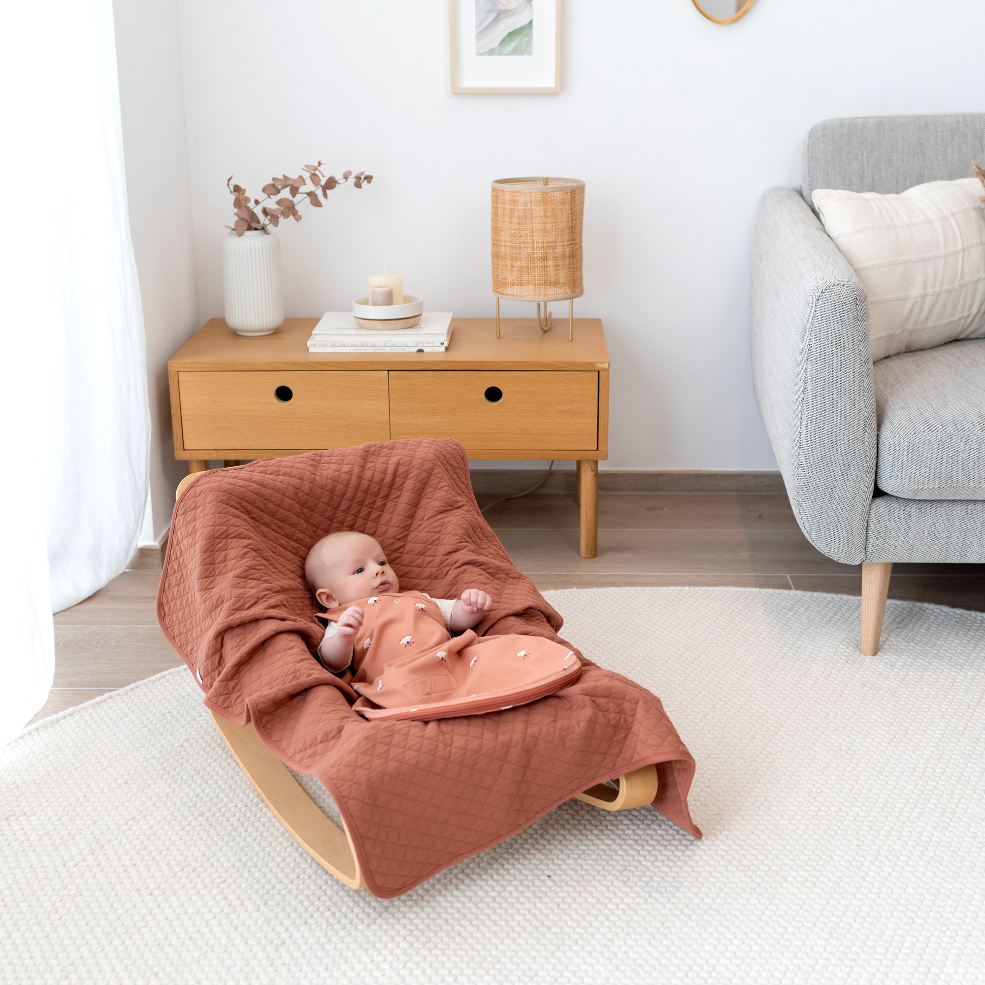 Blanket Snug cotton 75x100cm QUILT Brick TOG 1.5Outlet