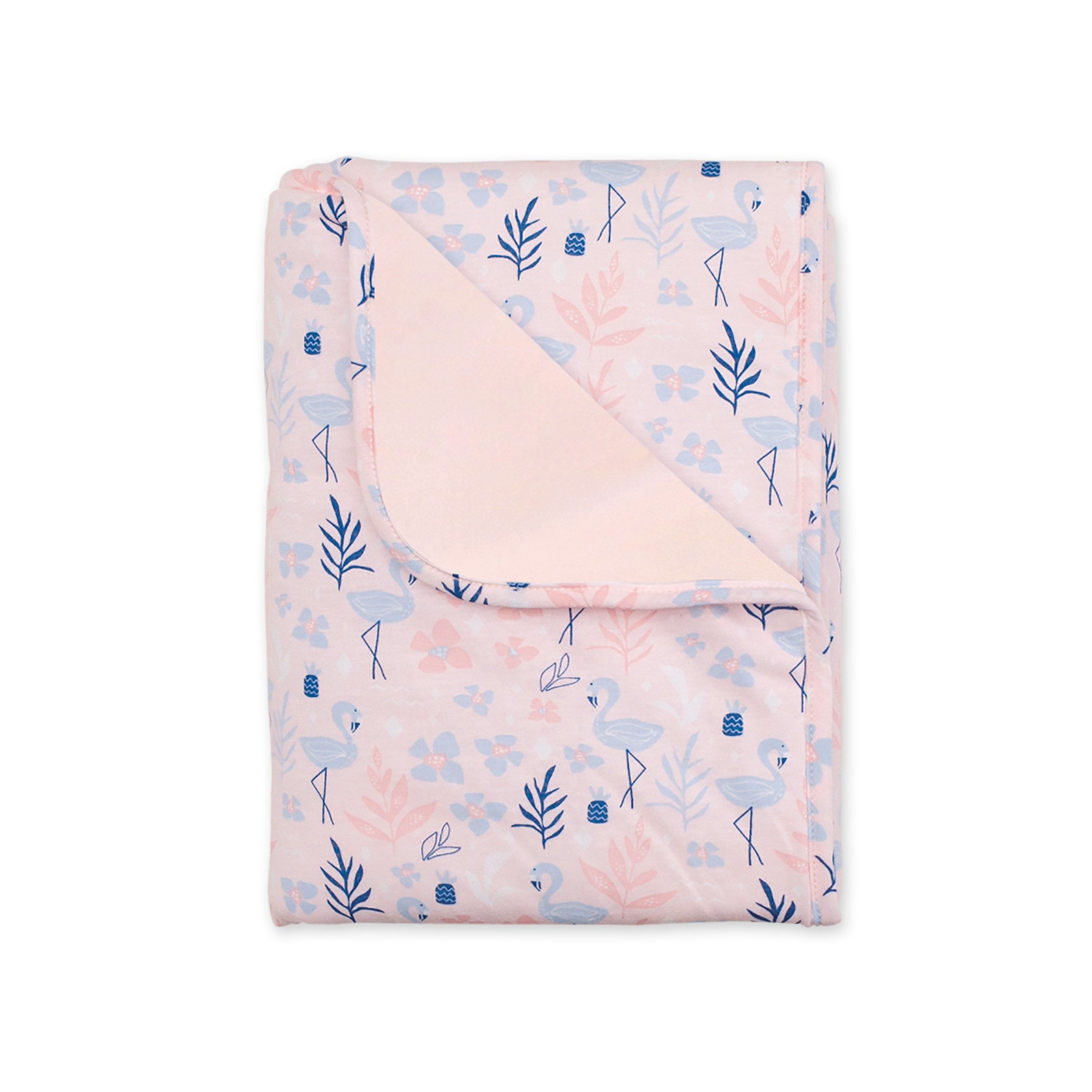 Deken Pady jersey 75x100cm ALOHA Flamingo print tog 3