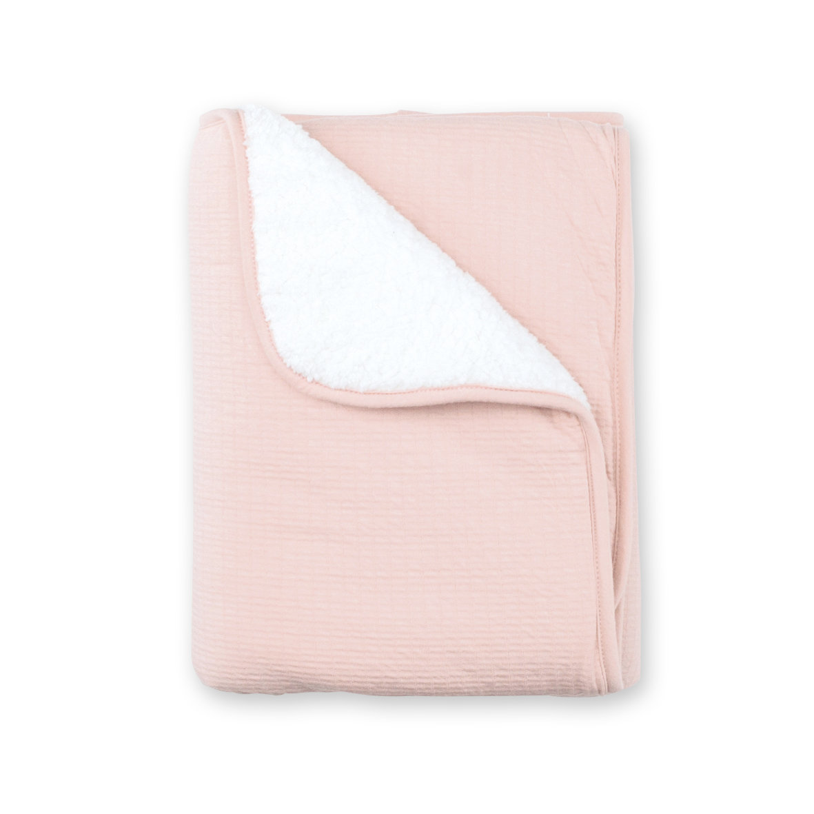 Blanket Pady tetra jersey + teddy 75x100cm CADUM Old pink