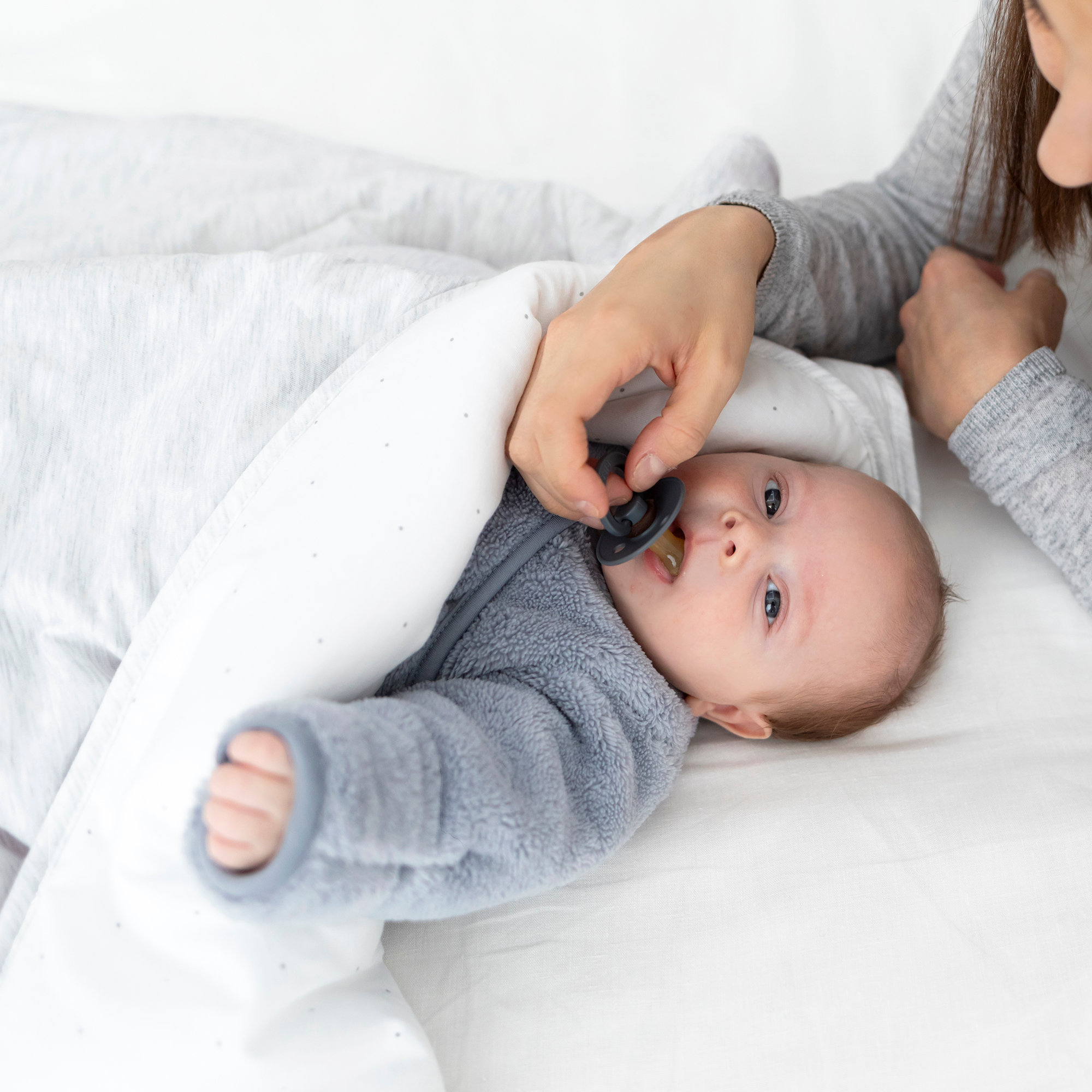 Blanket Pady jersey + jersey 75x100cm CHOUX Dots plum TOG 3[BEDDING]