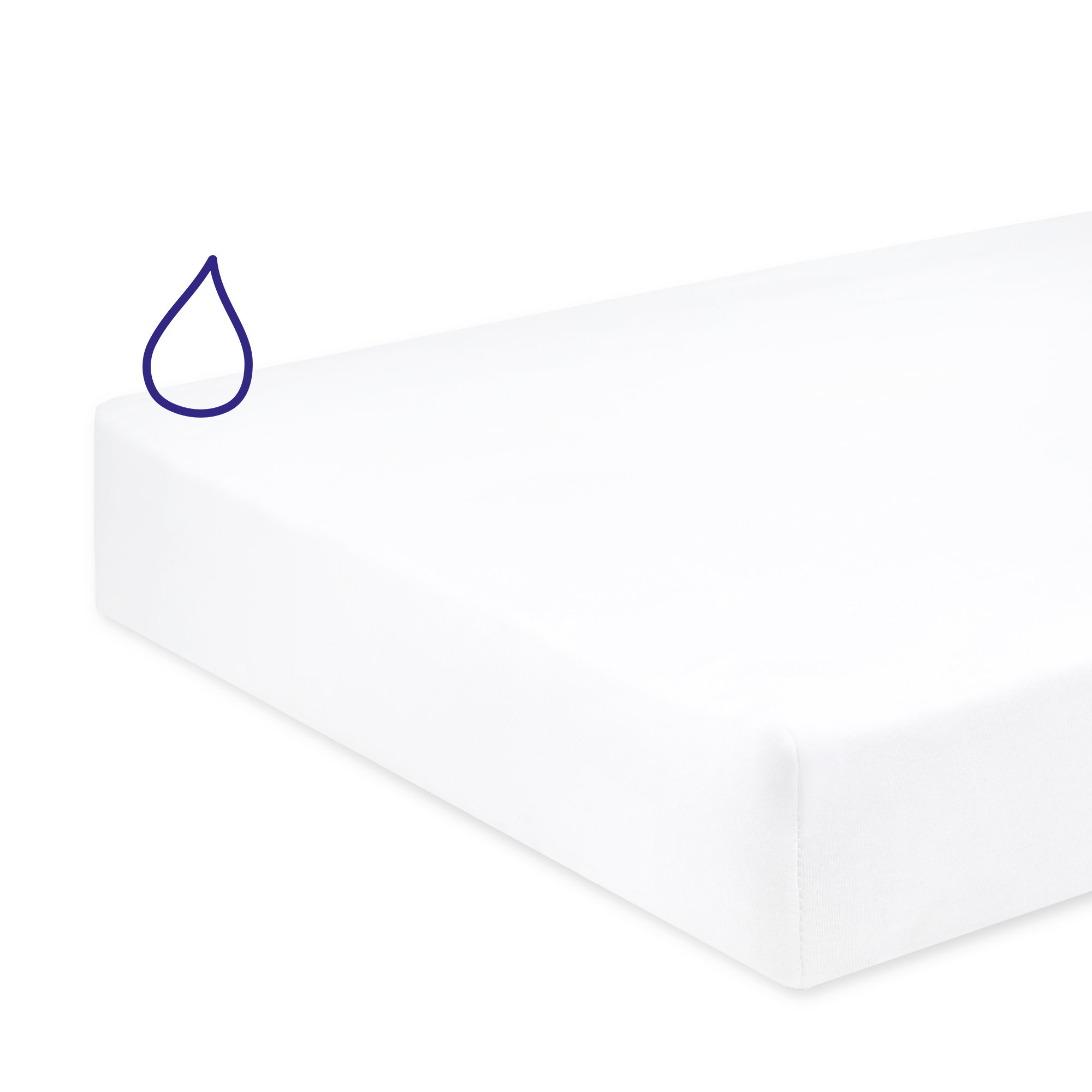 Protector de colchón cuna 100% algodón + poliuretano 50x90cm MATPR White