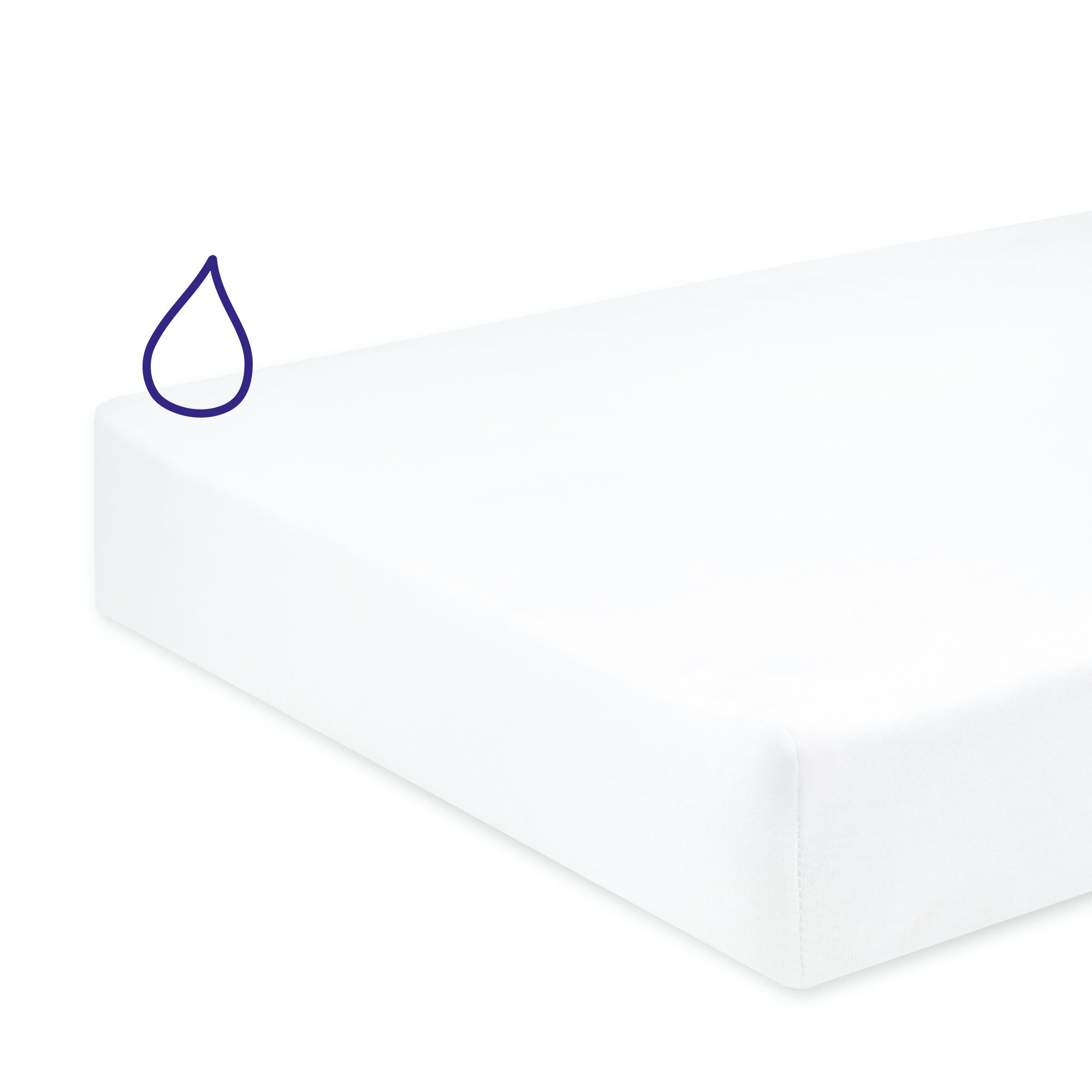 Matratzenschoner für Laufgitter Wasserdichter Baumwolljersey 75x95cm MATPR White