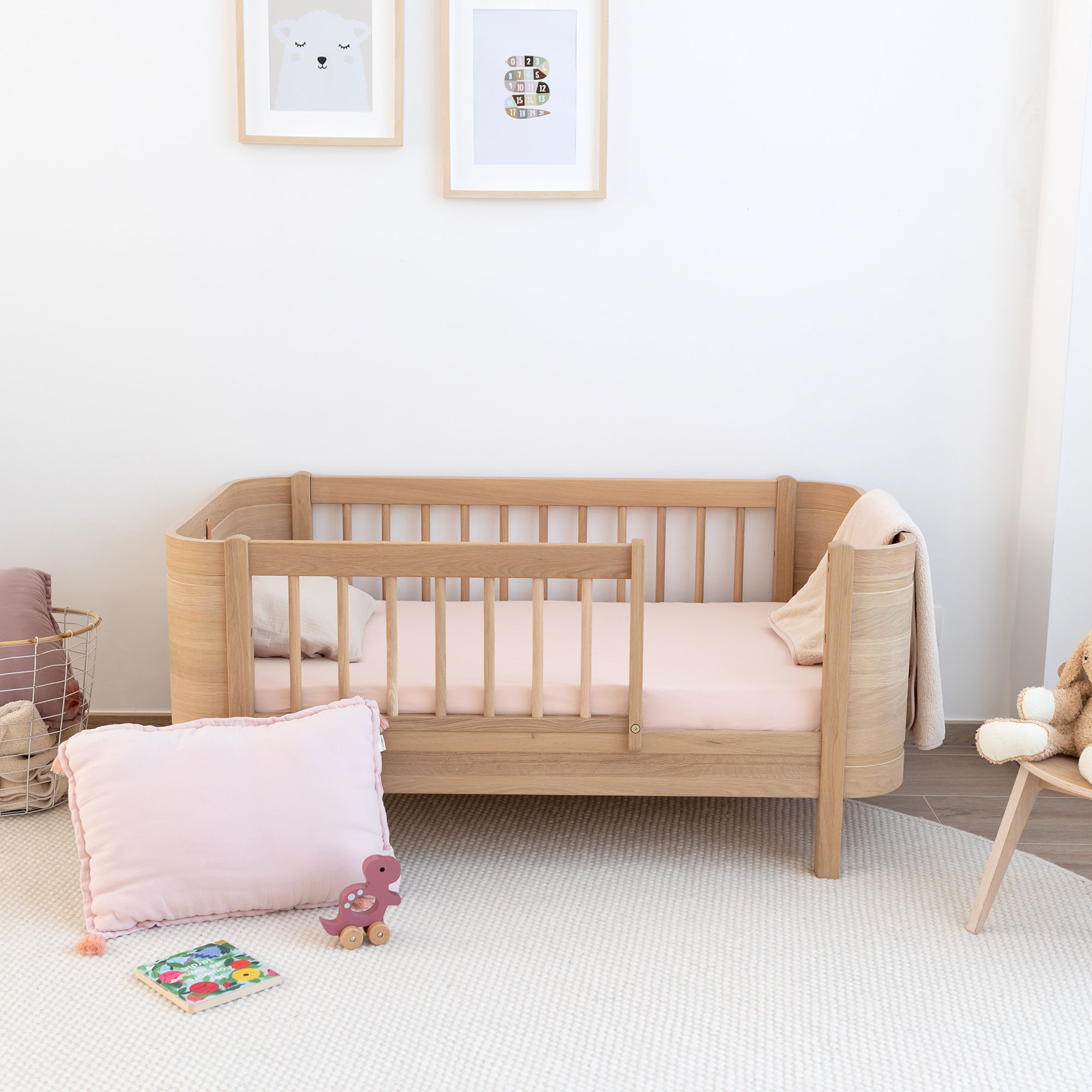 Sábana bajera cama Jersey 60x120cm  Rosa[BEDDING]