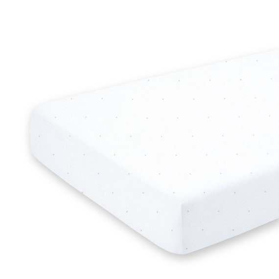 Hoeslaken bed Jersey 70x140cm CHOUX Small dot print white