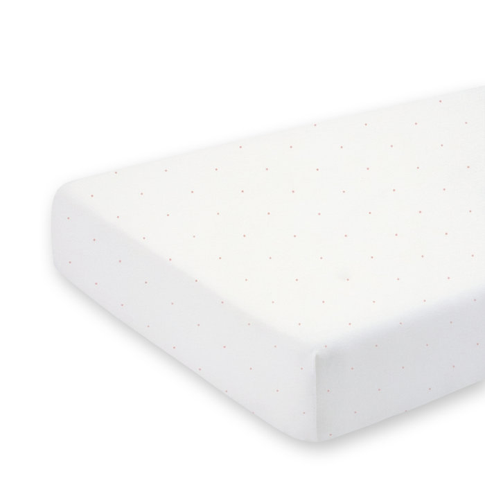Sábana bajera cama Jersey suave 70x140cm CHOUX Dots ecru