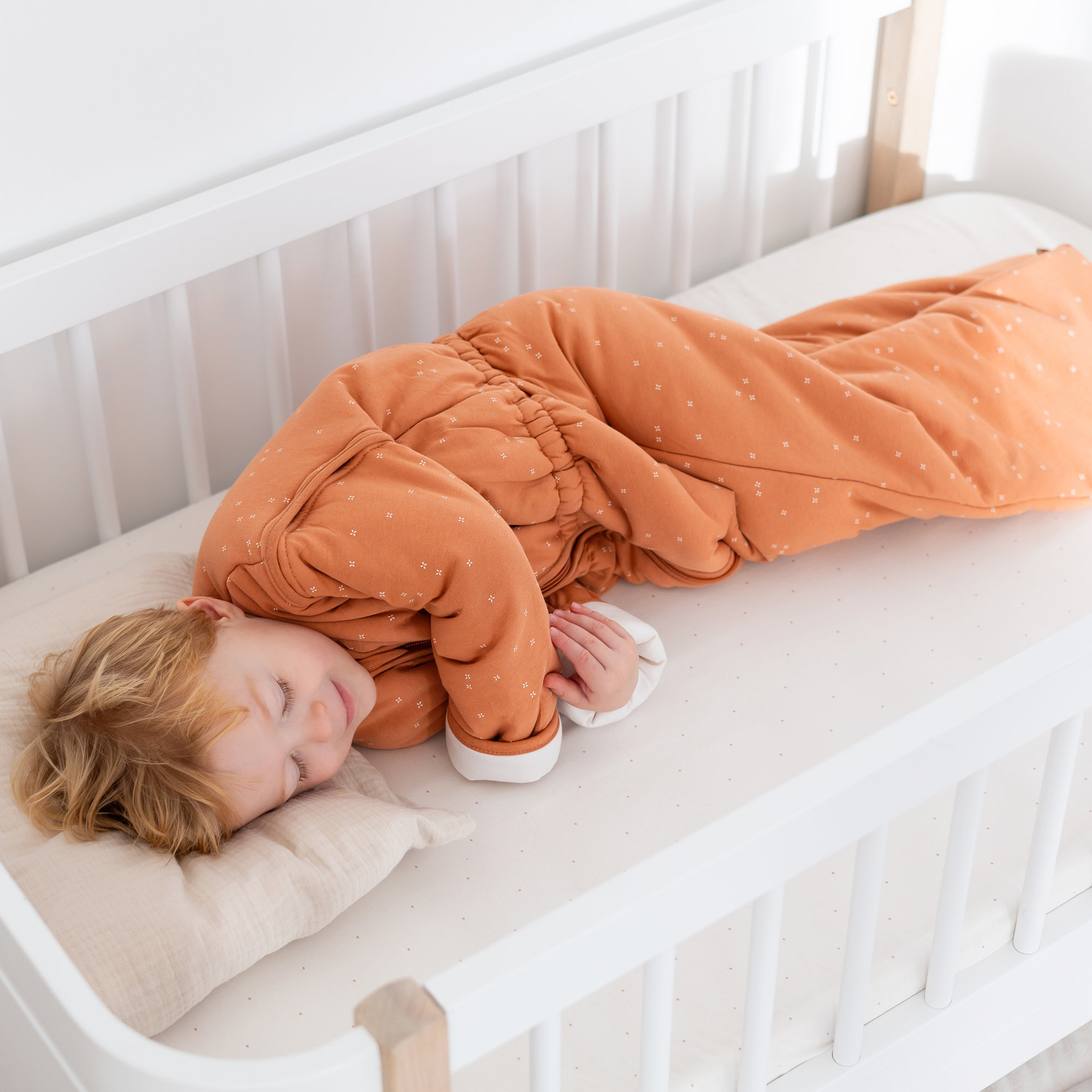 Sábana bajera cama Jersey 70x140cm CHOUX Dots ecru[BEDDING]