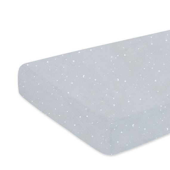 Bed sheet Jersey 70x140cm STARY Little stars print medium grey