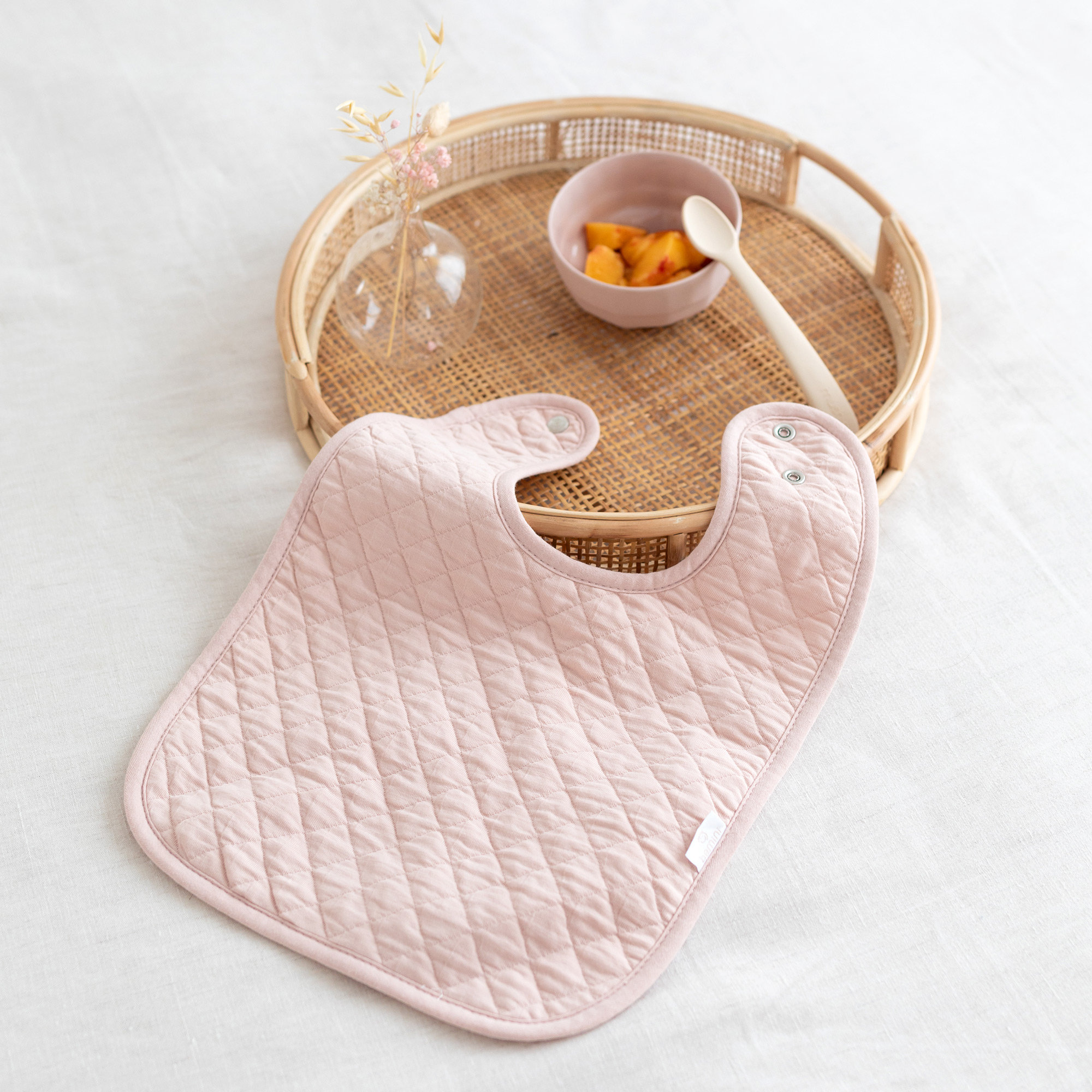 Babero waterproof Pady quilted jersey 37cm QUILT Blush