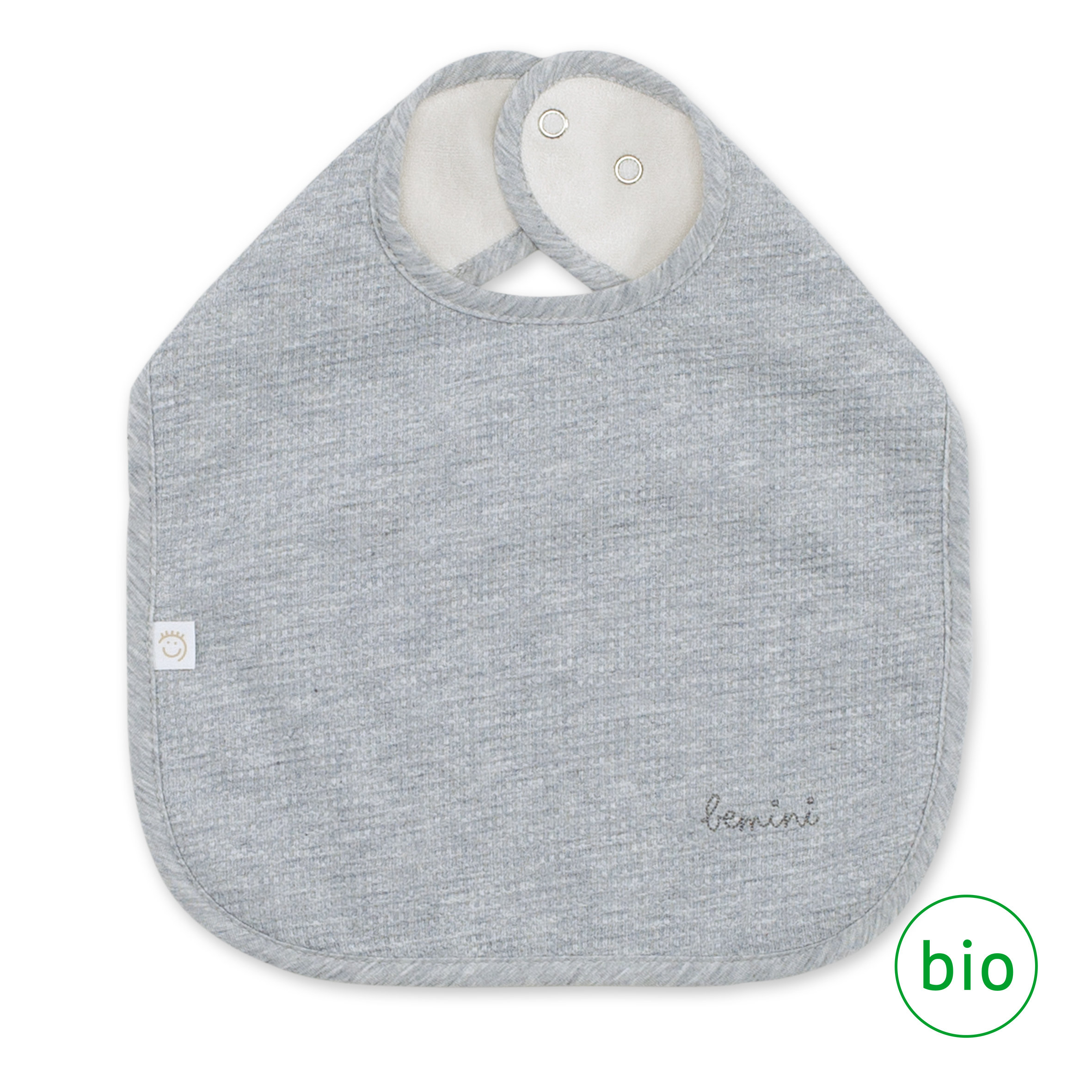 Bib waterproof Waffle bio 37cm WAFLE Mix grey