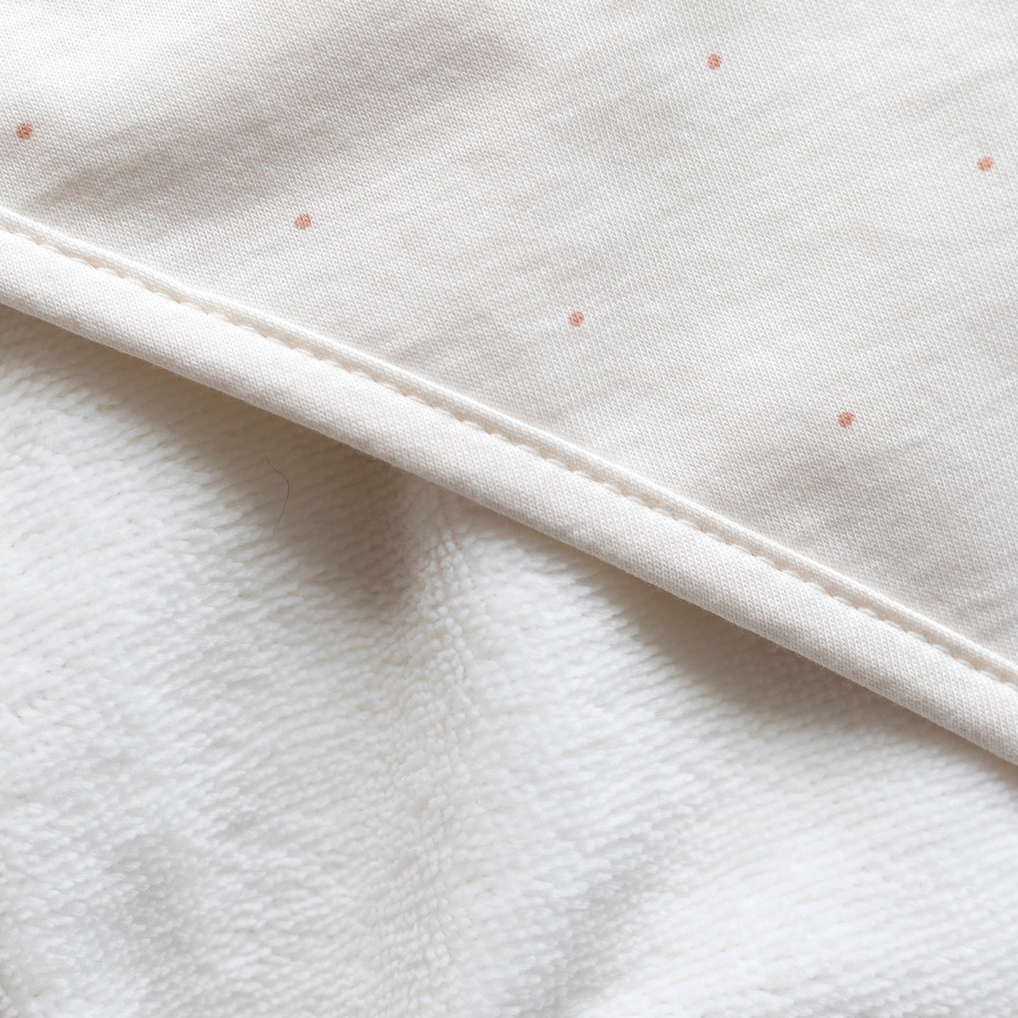 Bath cape Bamboo 90x90cm CHOUX Small dot print ecru