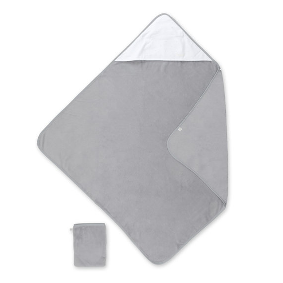 Kapuzenbadetuch Bamboo 90x90cm CHOUX Sterne grau