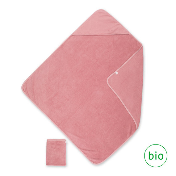 Bath cape Terry organic 90x90cm WAFLE Blossom