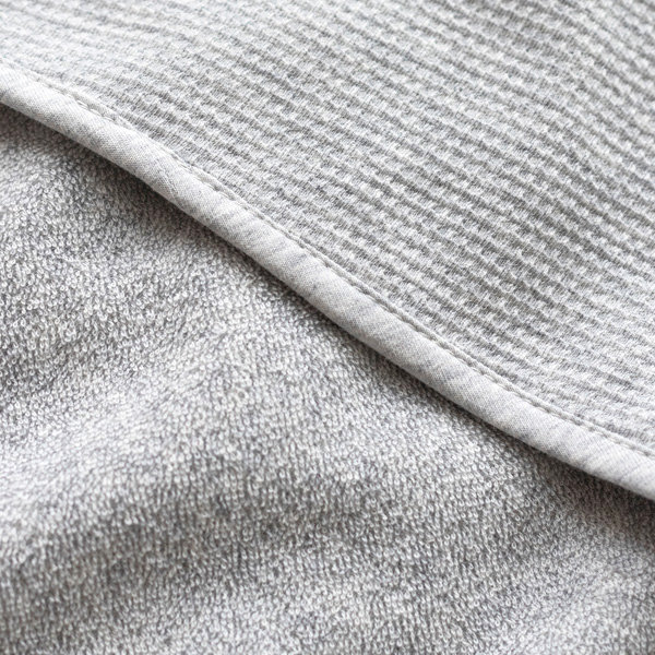 Kapuzenbadetuch Terry 90x90cm WAFLE Mix grey