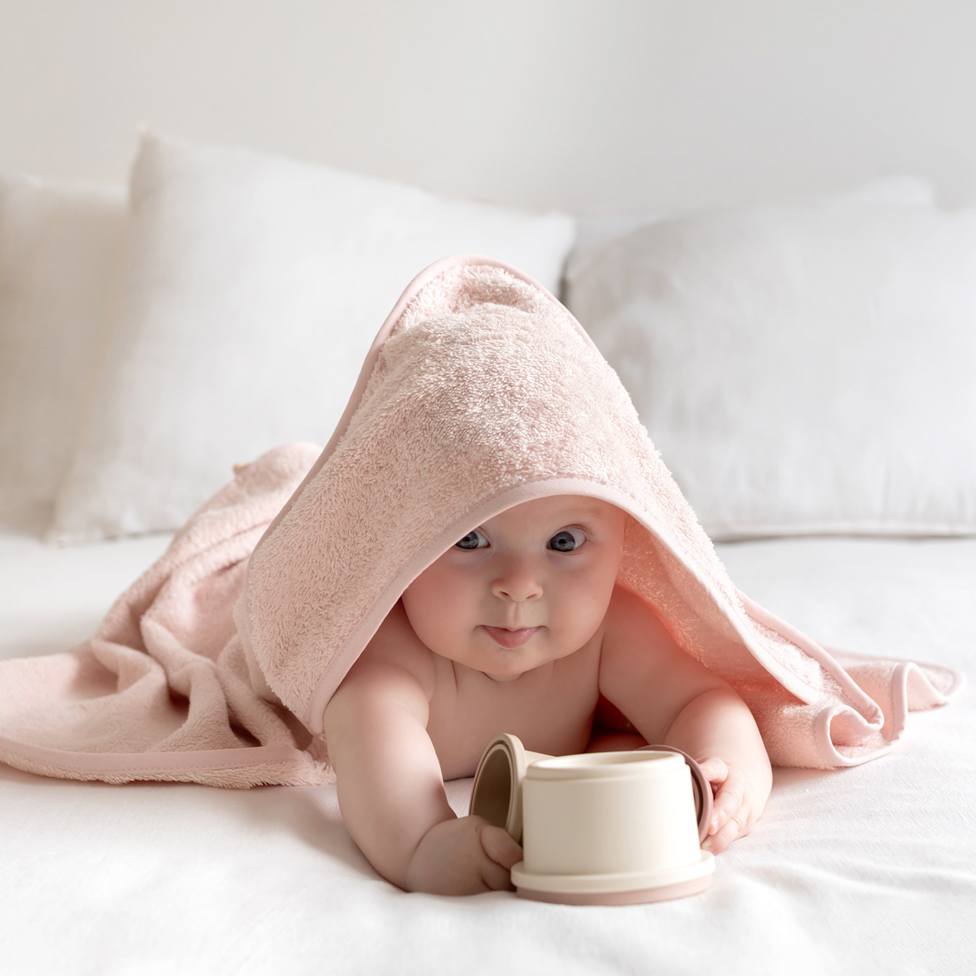 Bath cape Comfort terry 75x75cm  Rosa[CARE]