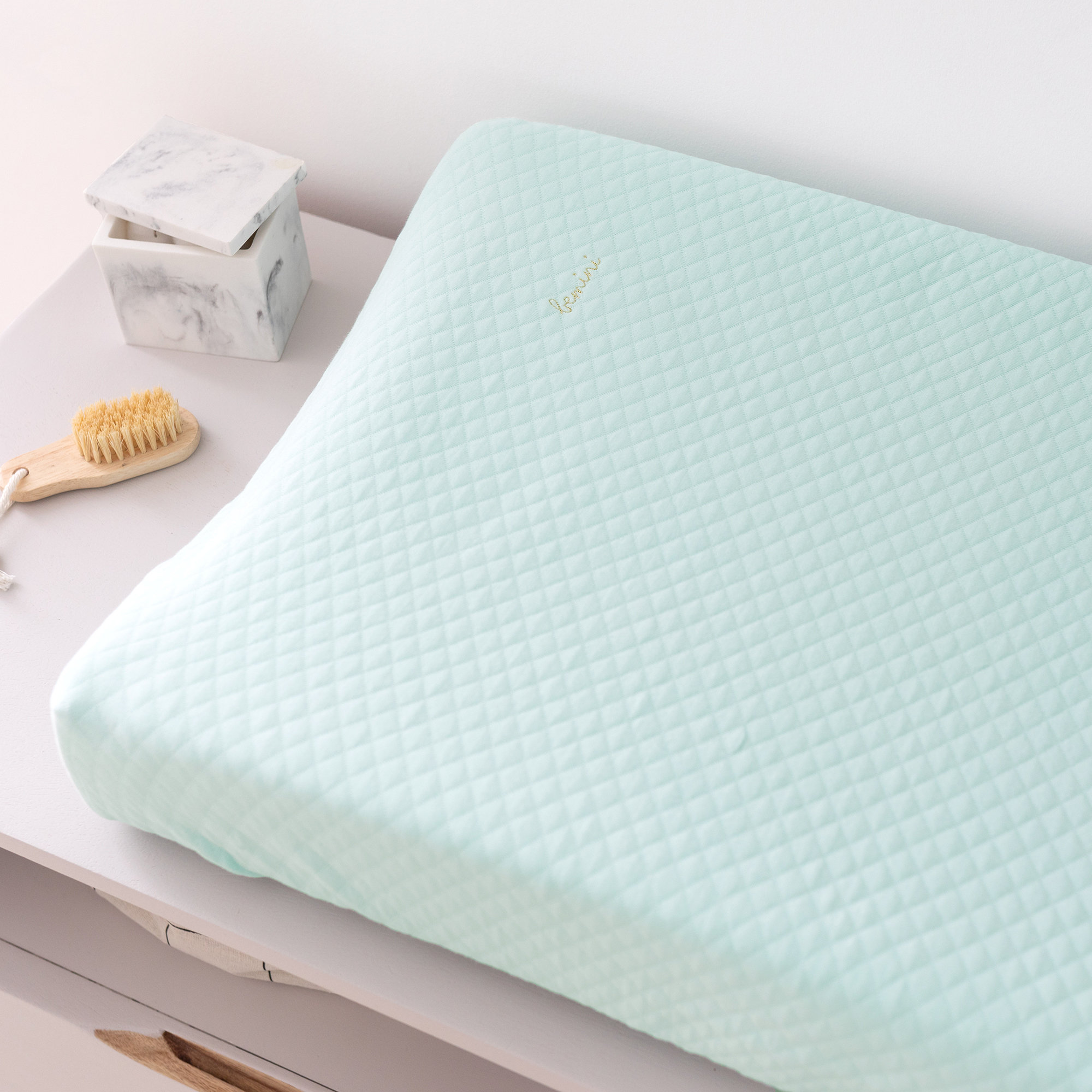 Changing mat cover Quilted jersey 50x75cm BEMINI Wasabi[CARE]