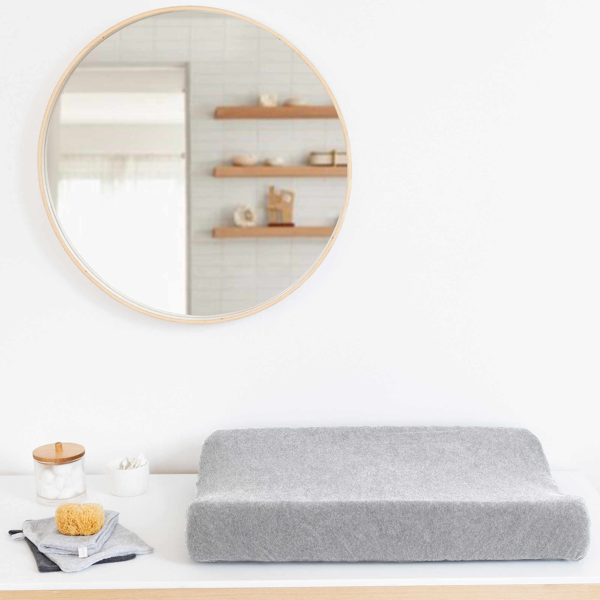 Changing mat cover Terry bouclette 50x75cm BEMINI Mix greyOutlet
