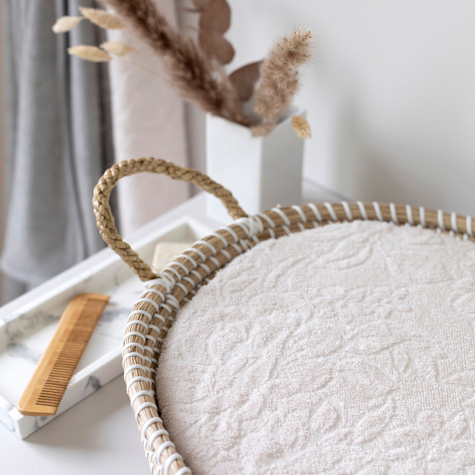 Housse coussin Terry 50x75cm IDYLE Ecru