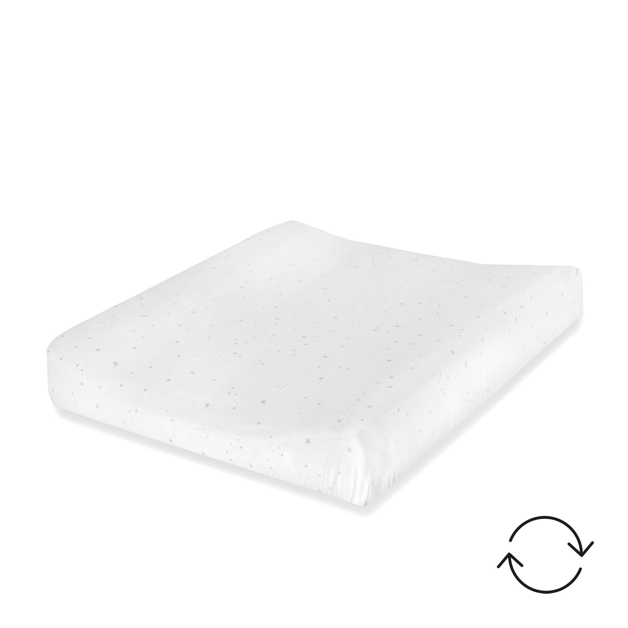 Housse coussin Jersey + terry reversible 50x75cm STARY Stars ecru[CARE]