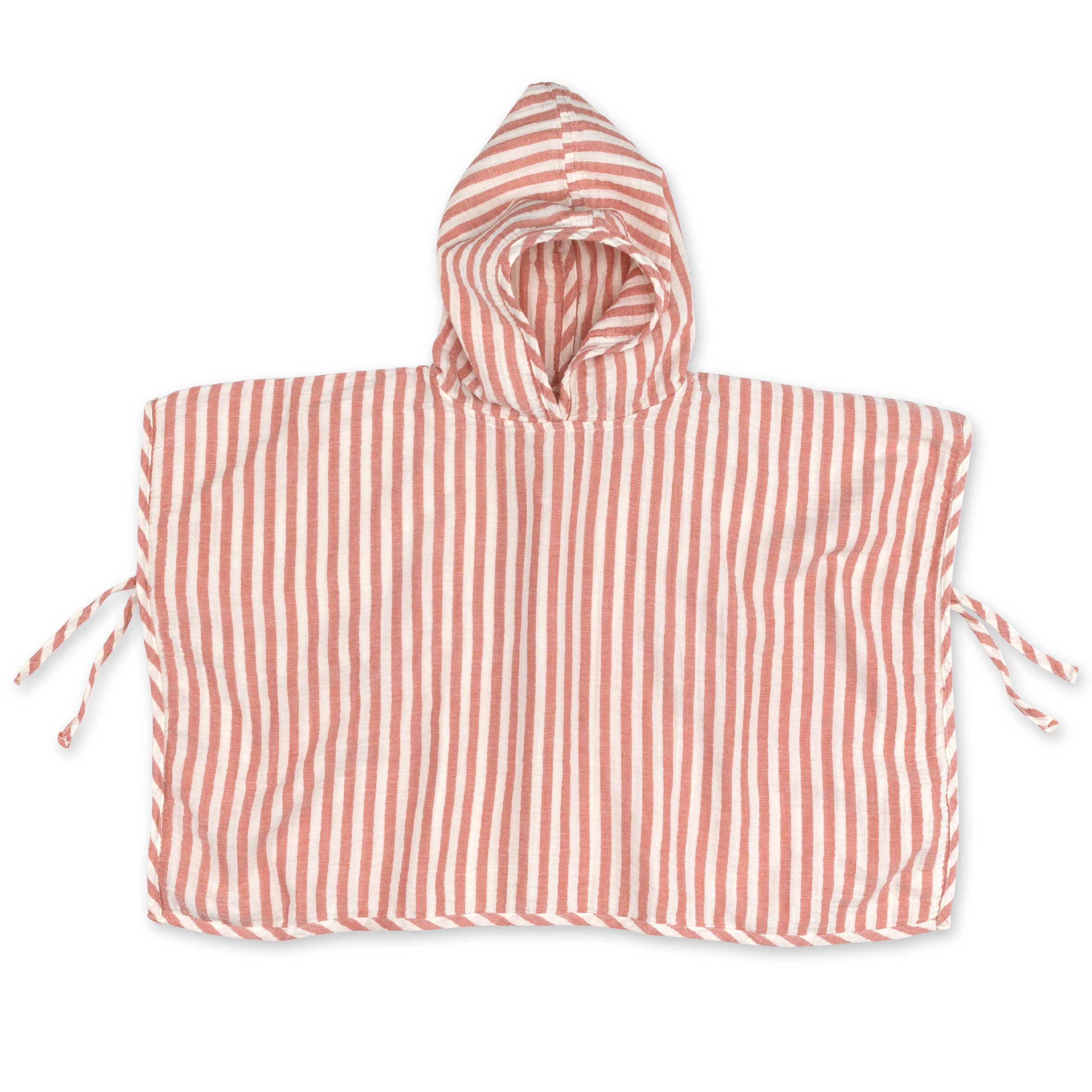 Poncho Cotton gauze 9-36m BEACH Carmin