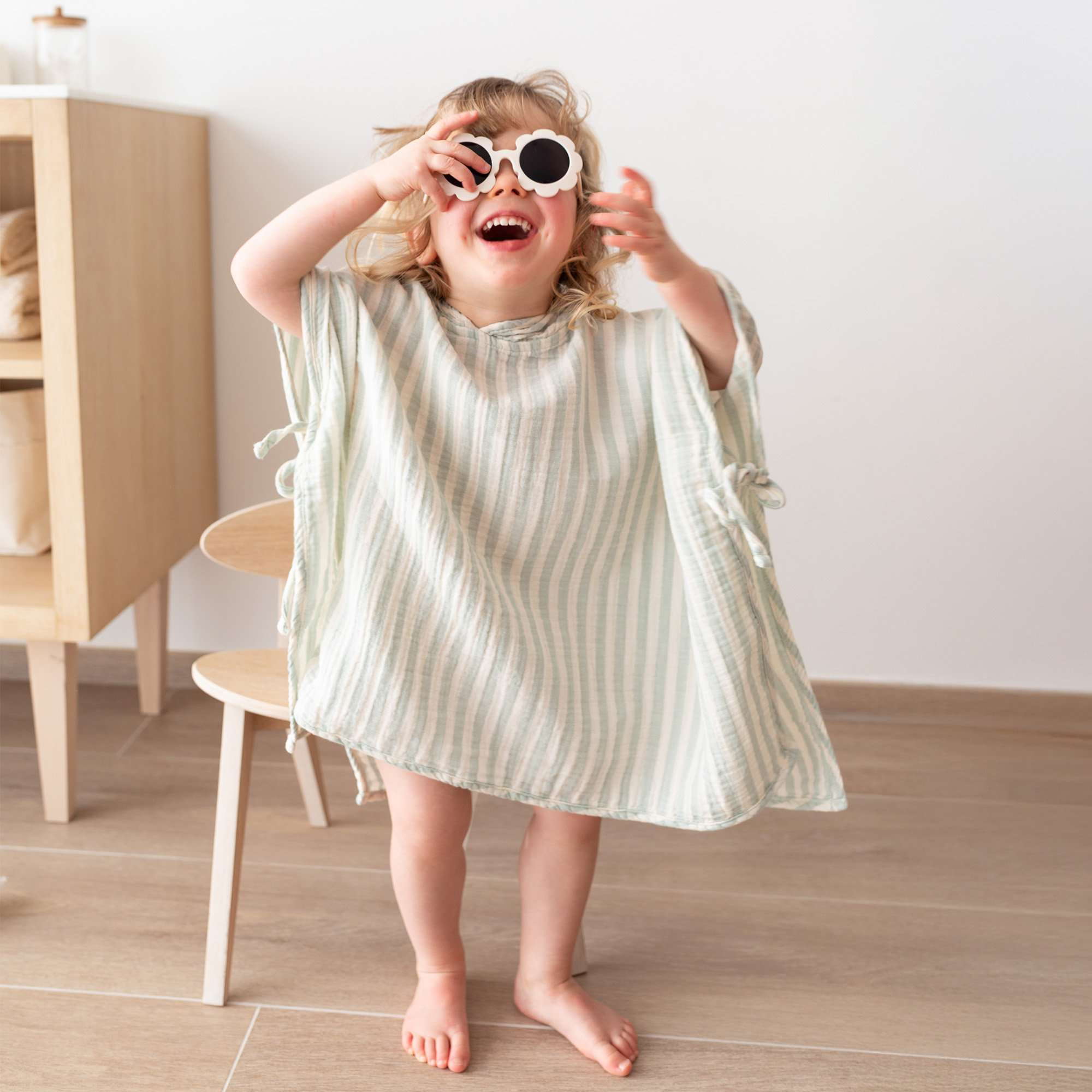 Poncho Gaze de coton 9-36m BEACH Relax[CARE]