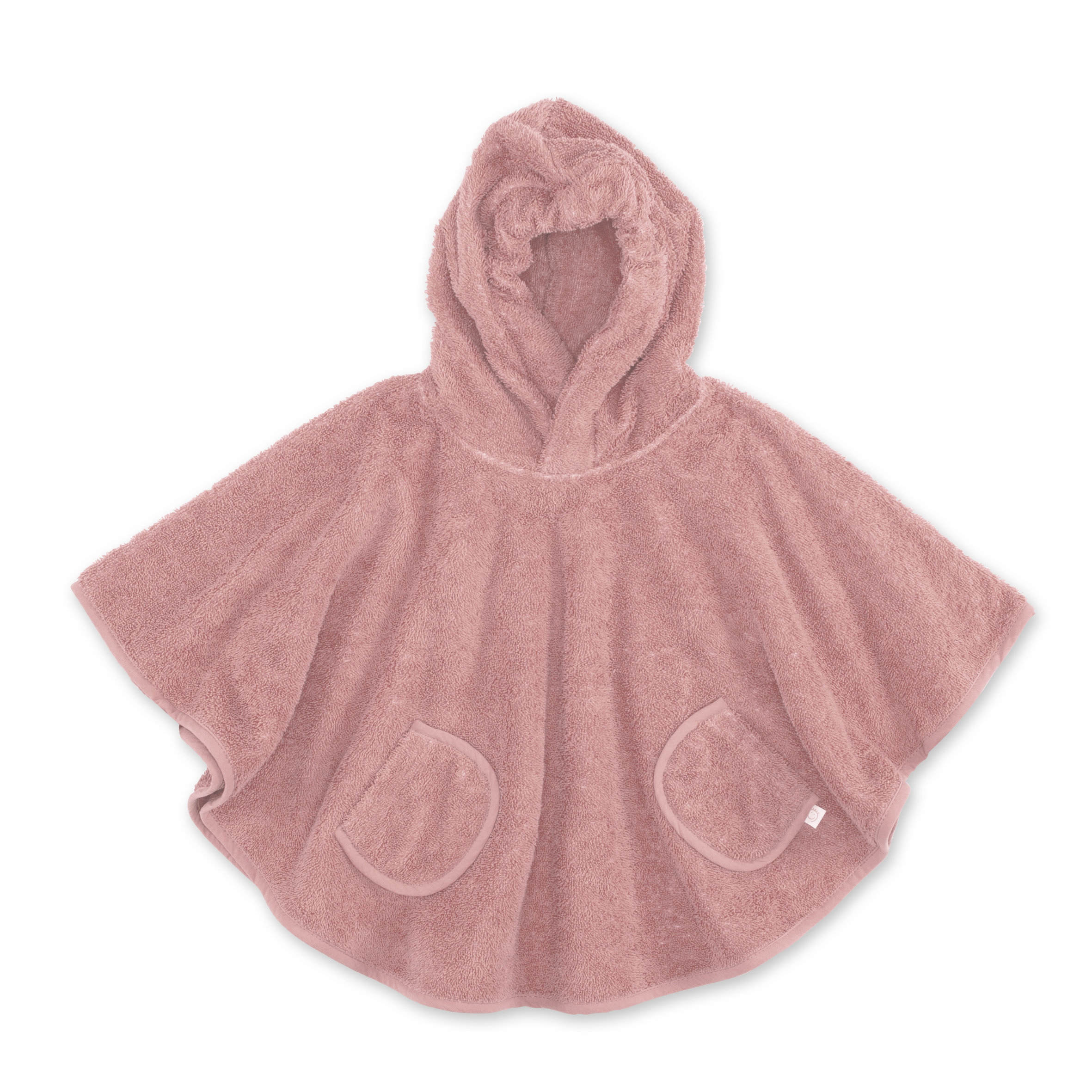 Poncho Terry 9-36m BEMINI Paarse roos