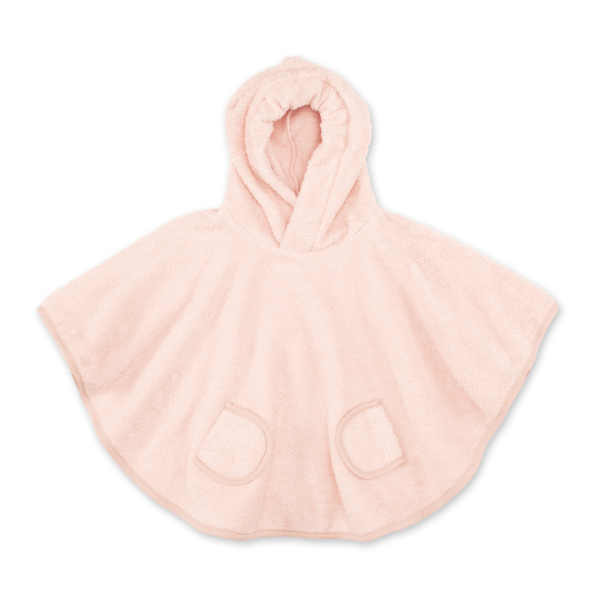 Poncho Weicher Frottee 9-36m  Rosa