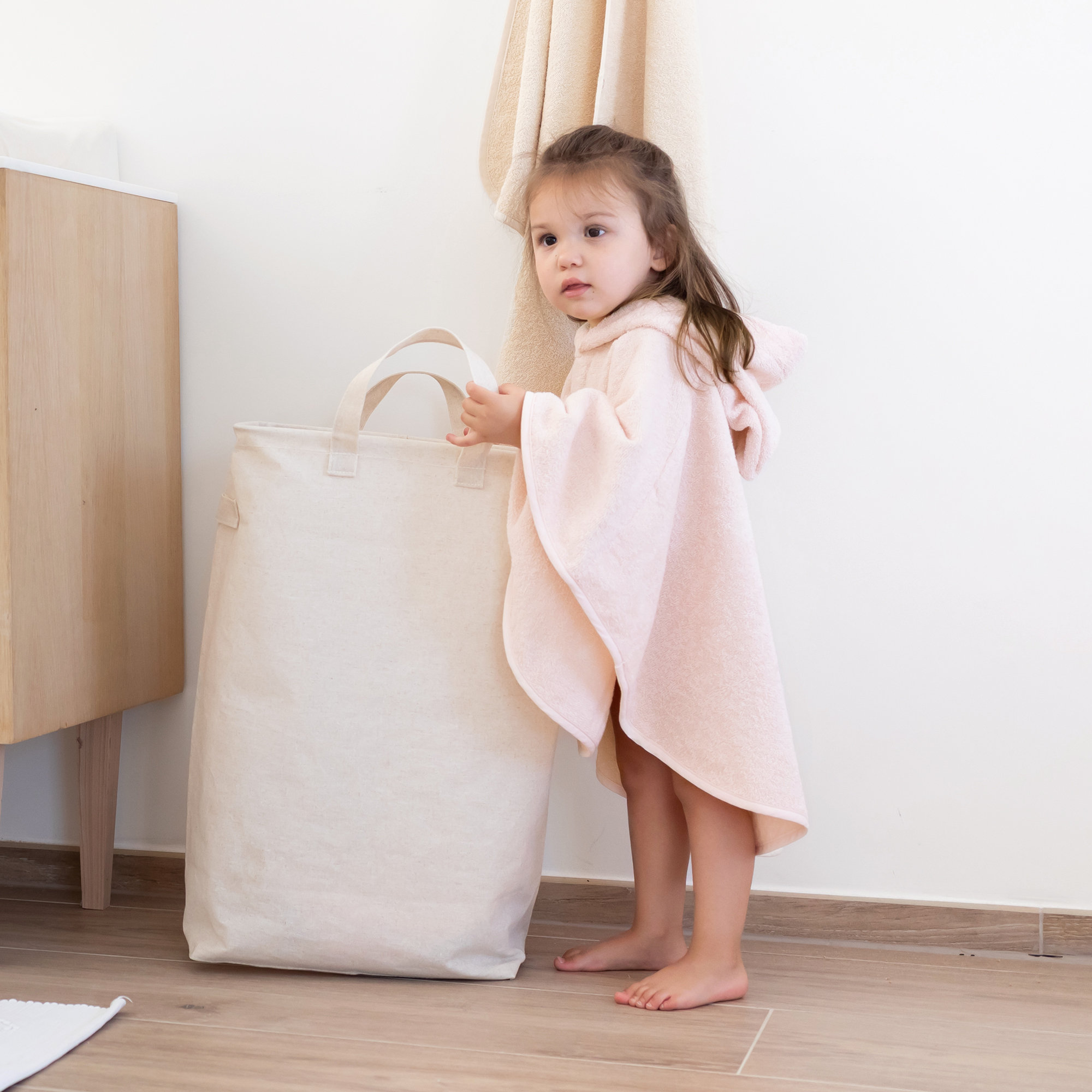 Poncho Douce éponge 9-36m  Rosa[CARE]