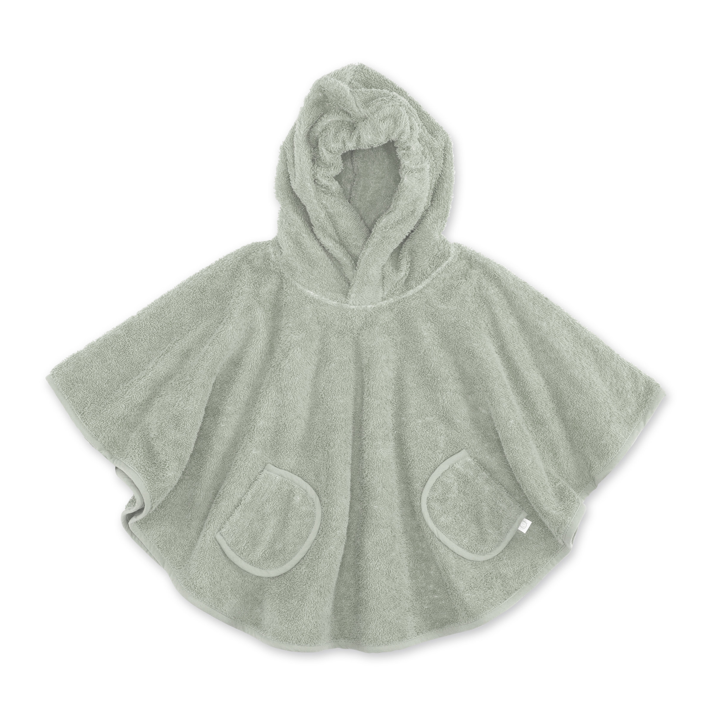 Poncho Weicher Frottee 9-36m  Kaki