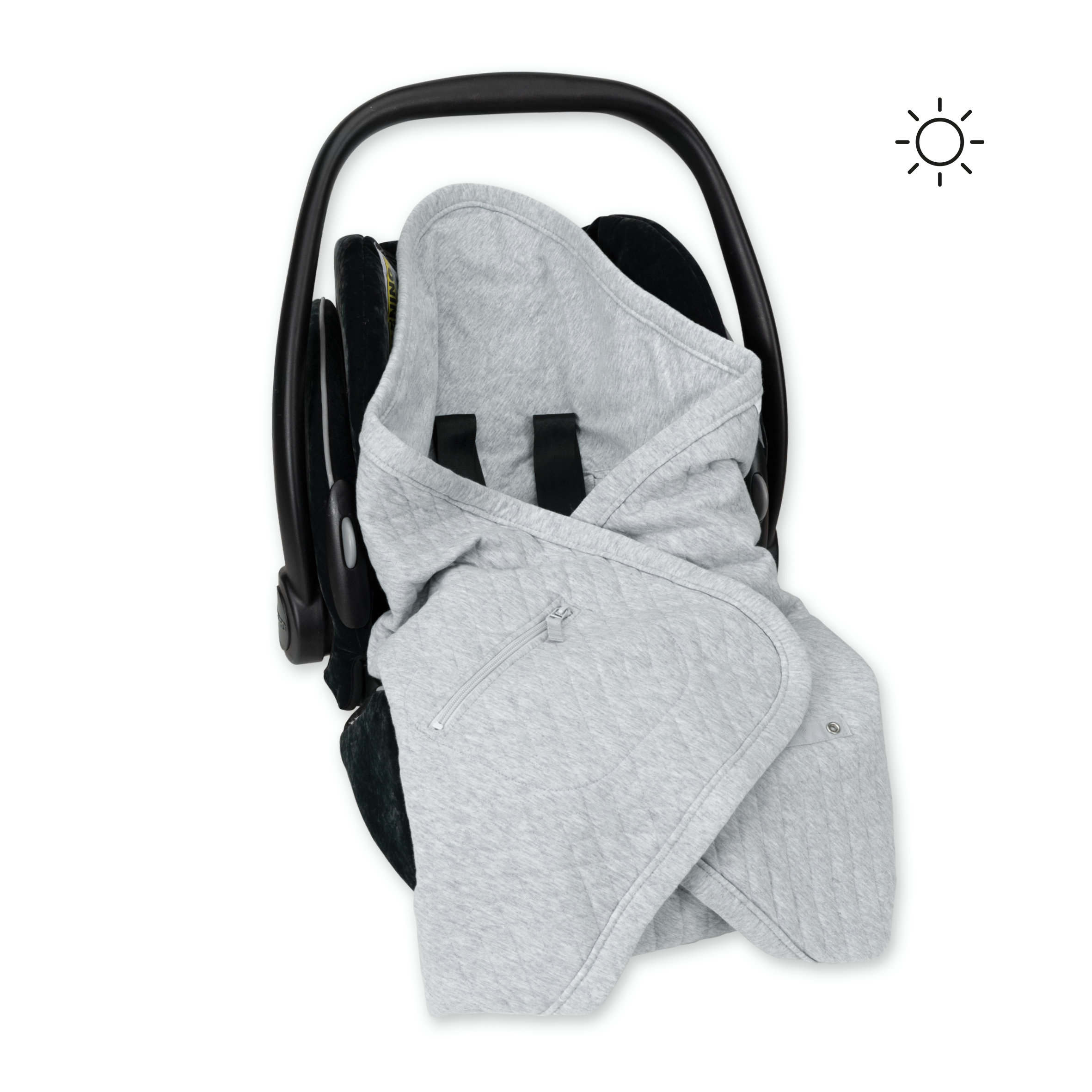 Biside Licht gewatteerd 0-12m QUILT Mix grey