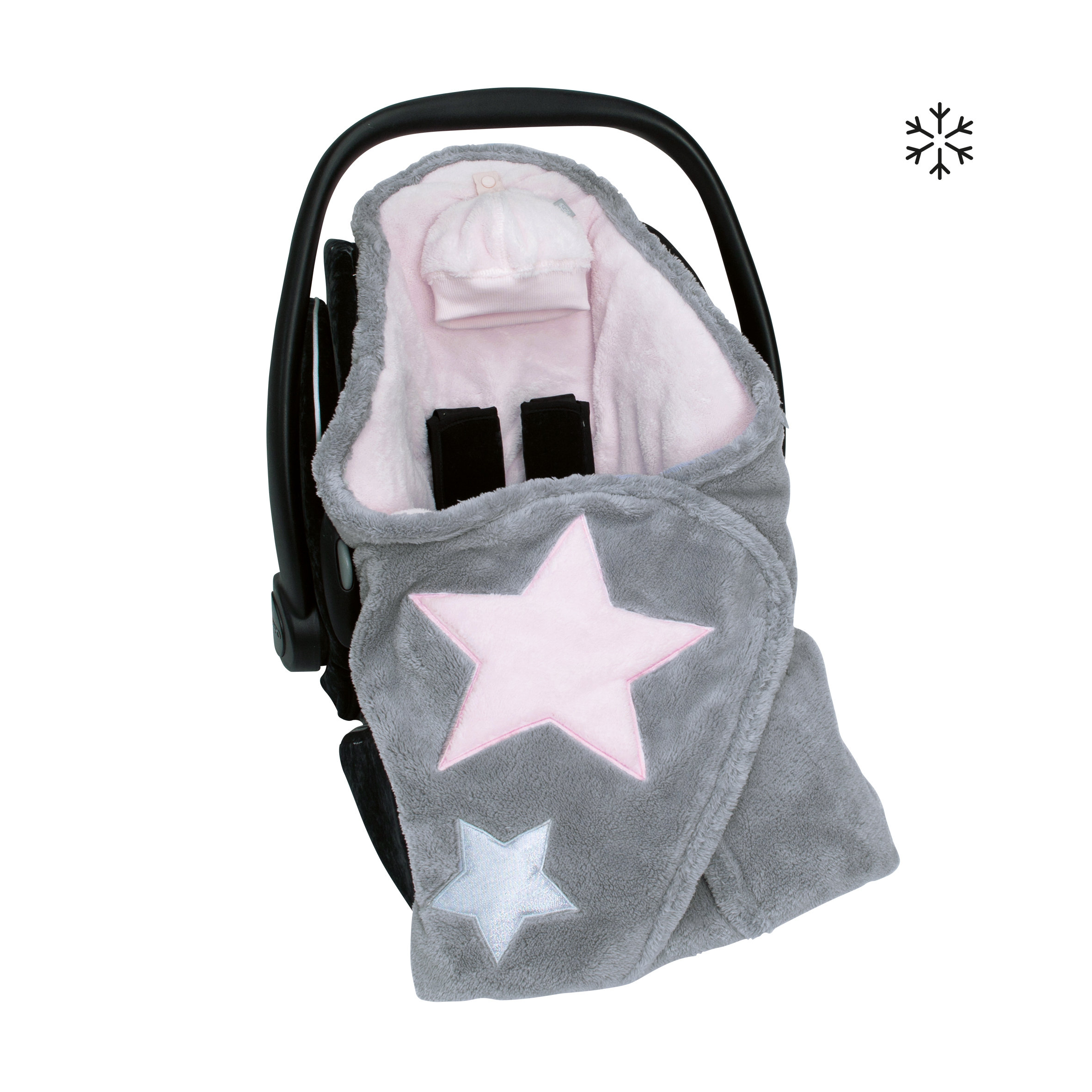 Biside Softy + softy 0-12m STARY Little stars print baby pink