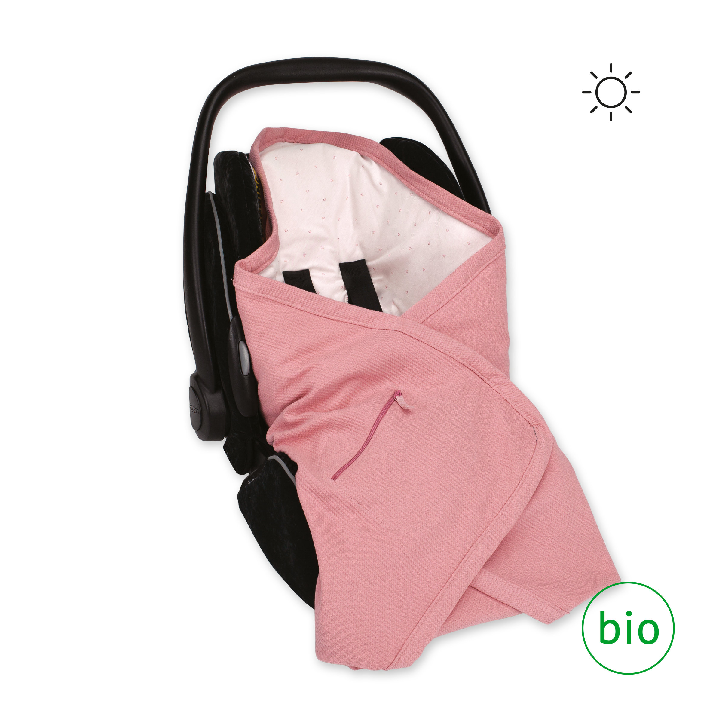 Biside Waffle bio + jersey 0-12m WAFLE Blossom