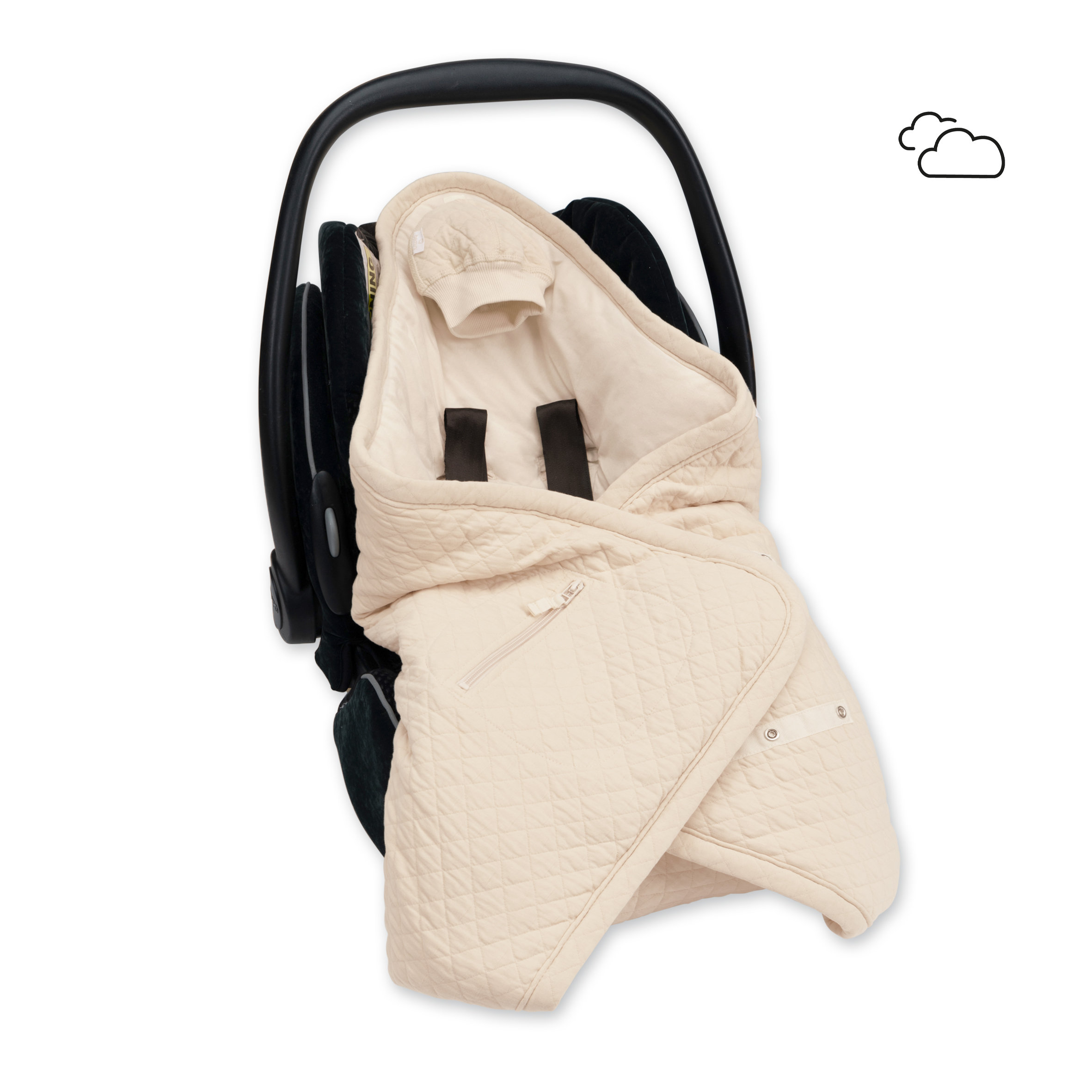 Biside Pady quilted + jersey 0-12m QUILT Cream