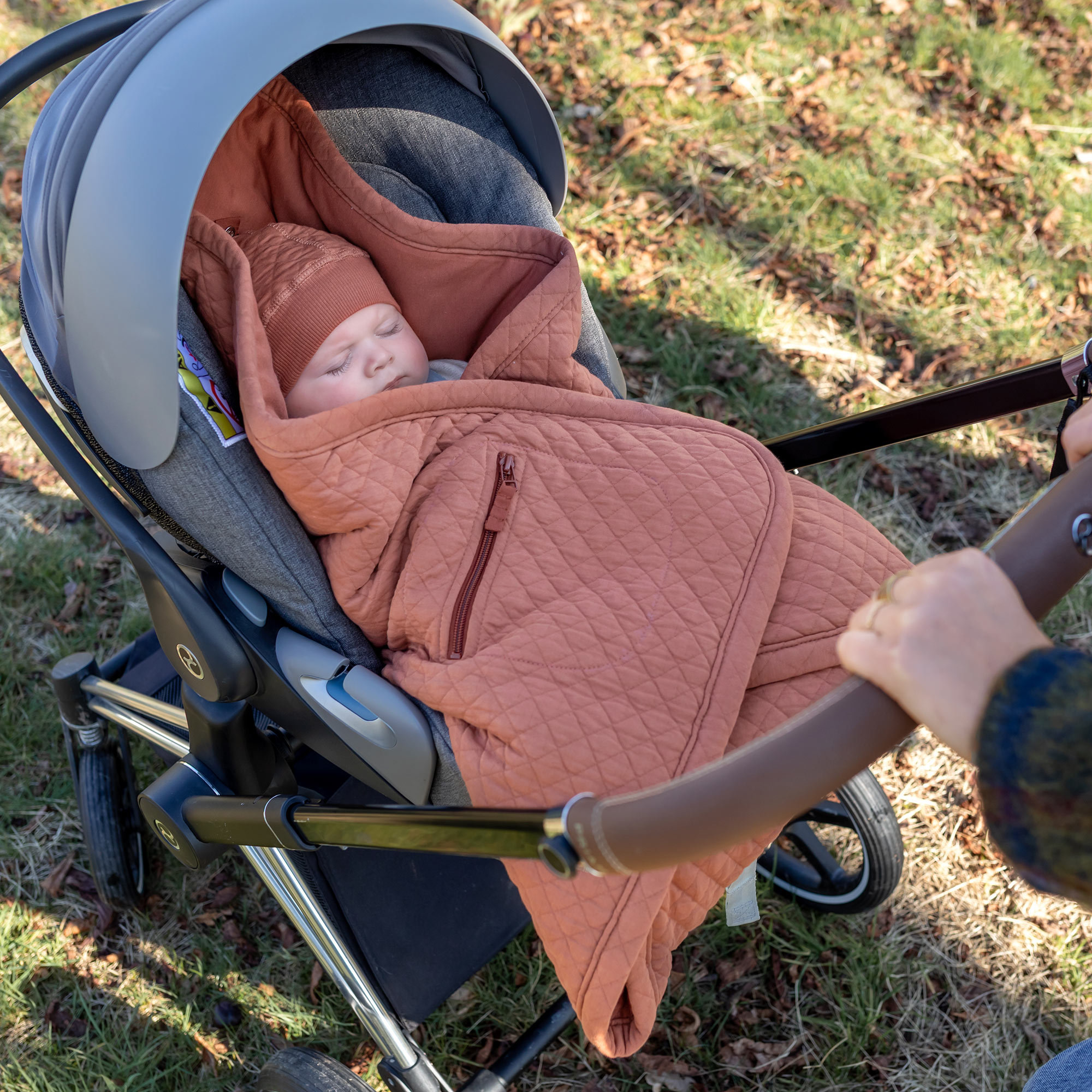 Biside Quilted + pady jersey 0-12m QUILT Brick