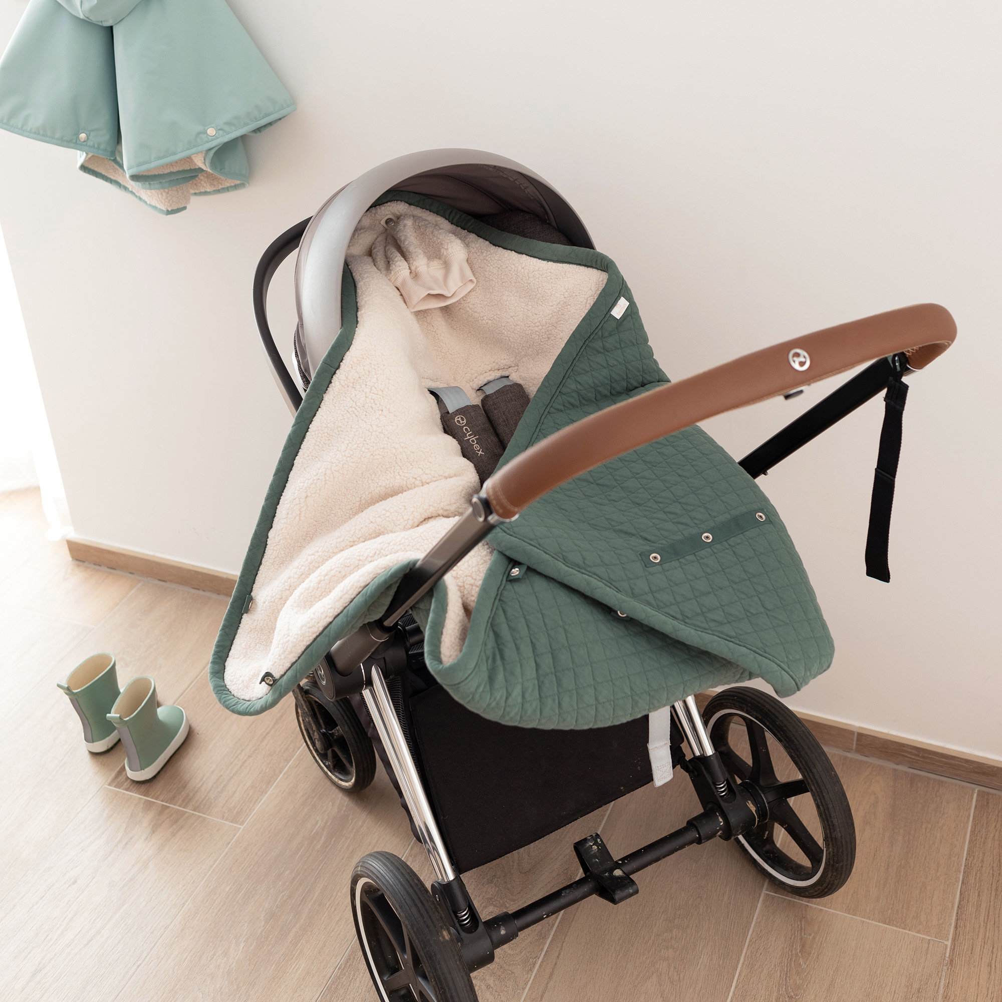 Biside Warme gewatteerde teddy 0-12m QUILT Green