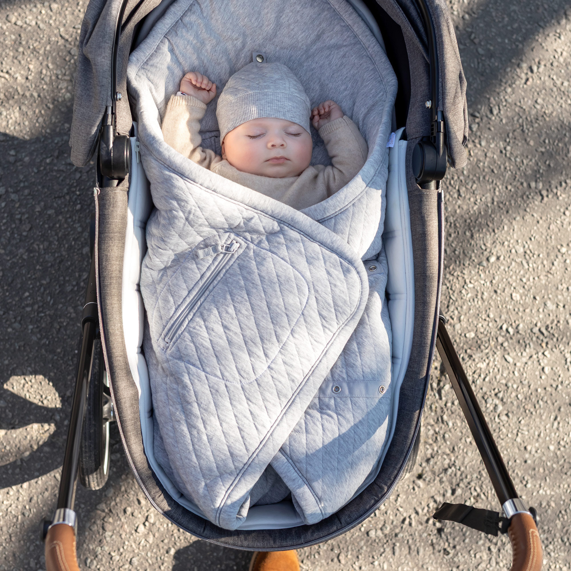 Biside Quilted + pady jersey 0-12m QUILT Mix grey