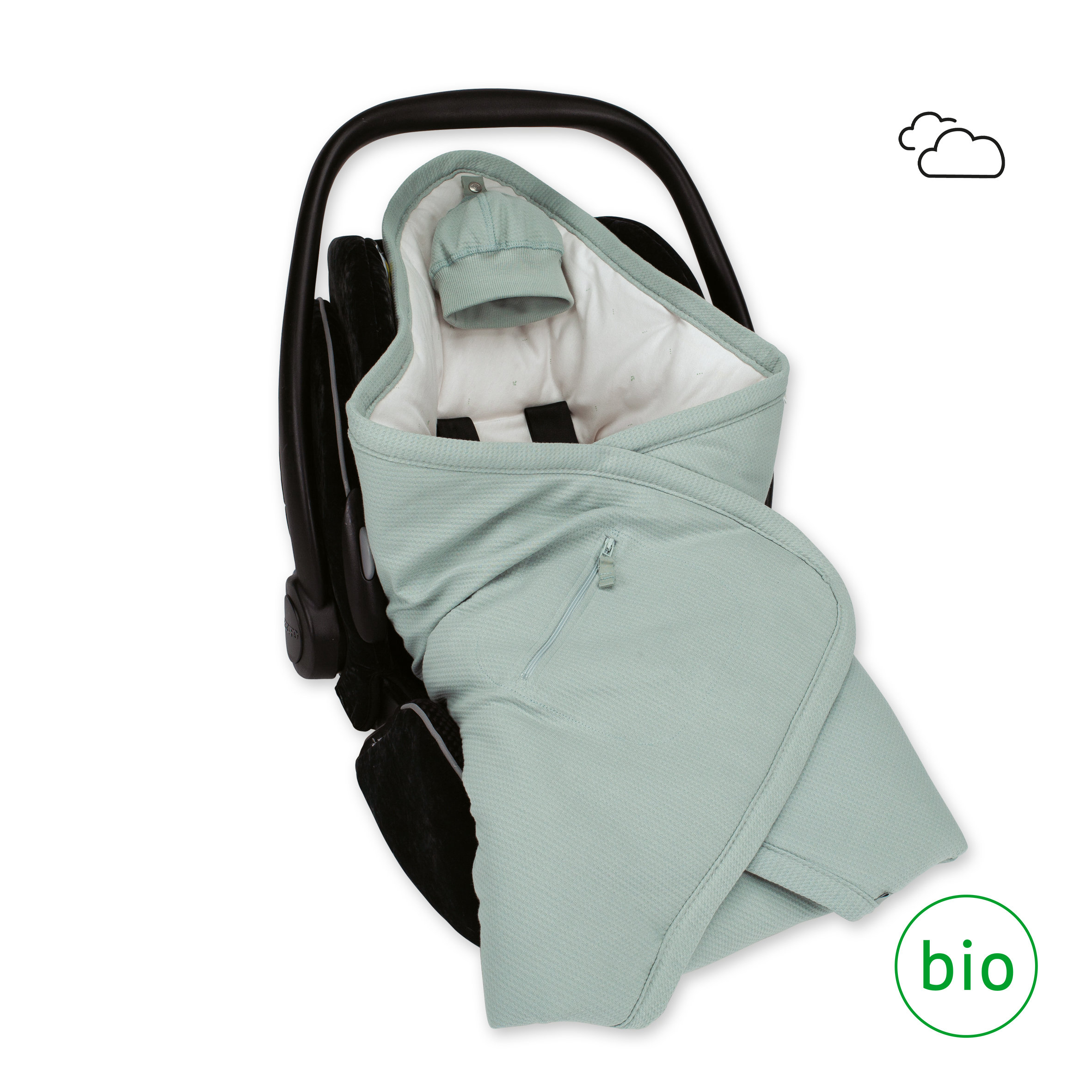 Biside Pady waffle + jersey organic 0-12m WAFLE Lunar