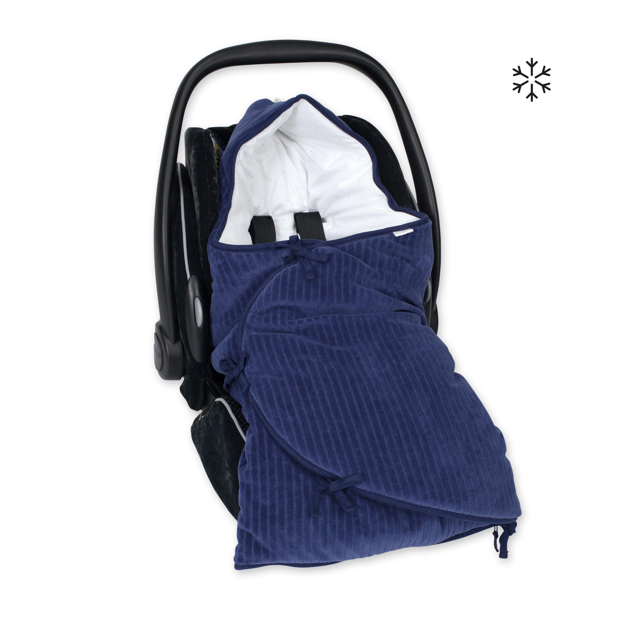Mini Nest Pady velvet + jersey 0-4m  Navy