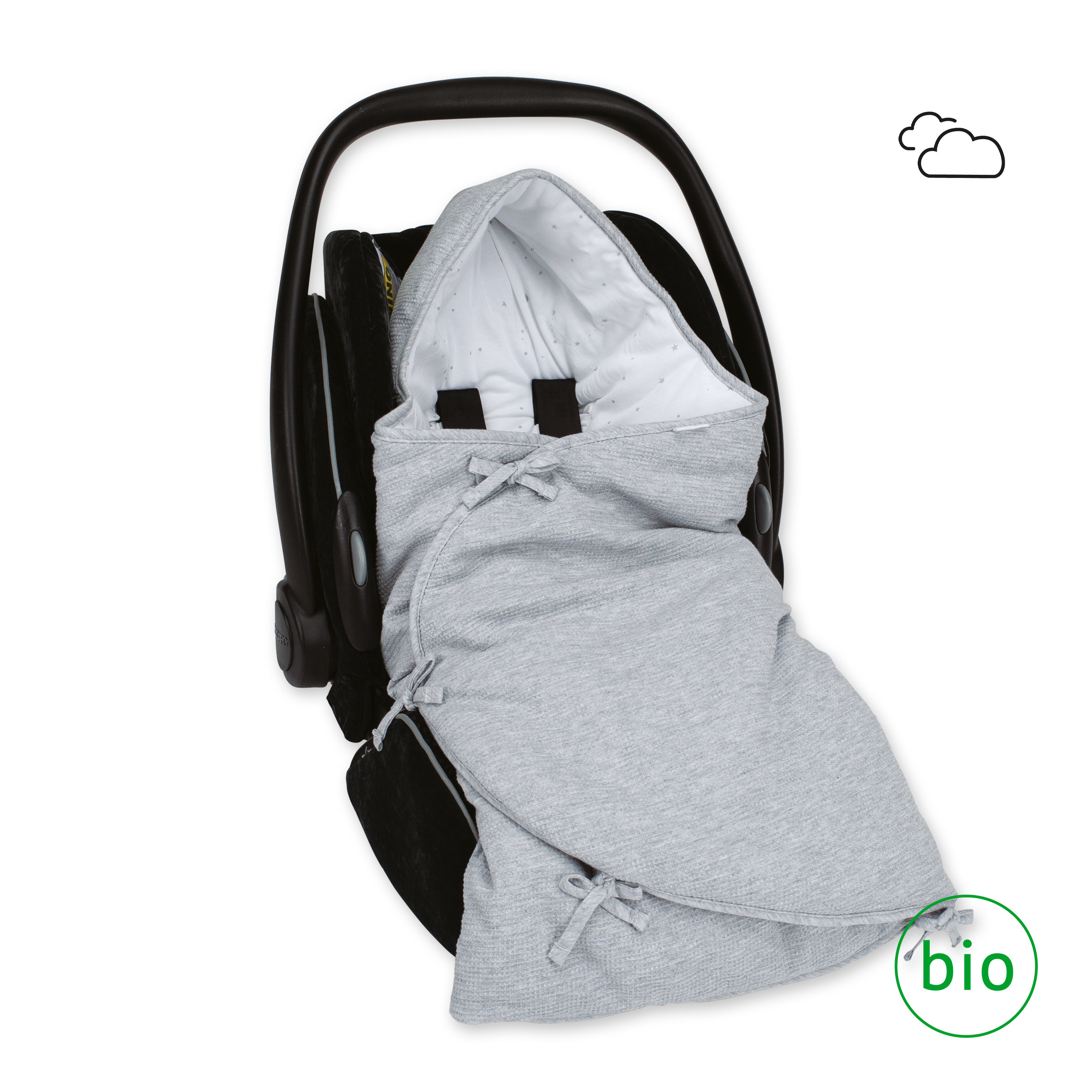 Mini Nest Pady waffle + jersey organico 0-4m WAFLE Mix grey
